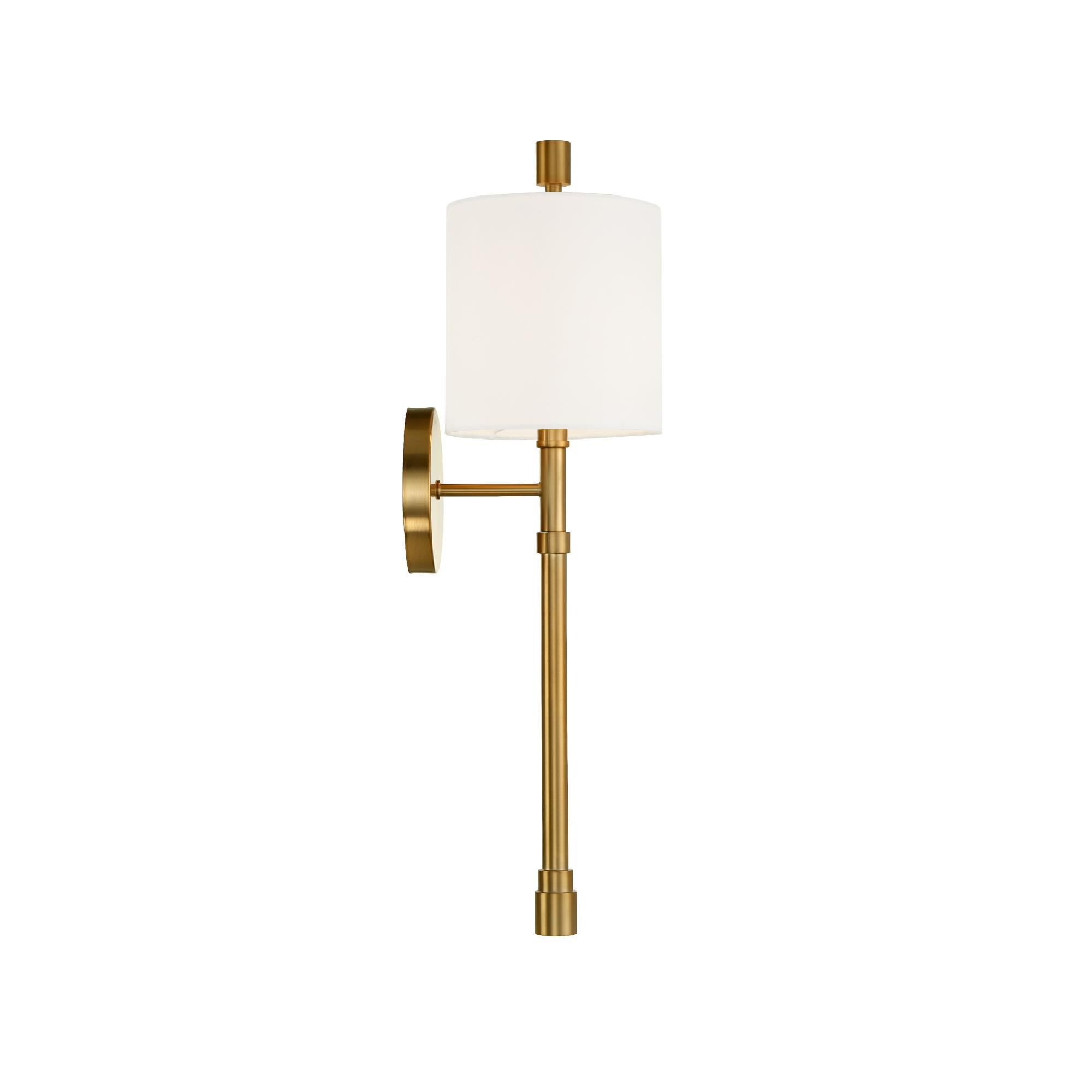 Shown in Vibrant Gold finish and Silk glass and White shade