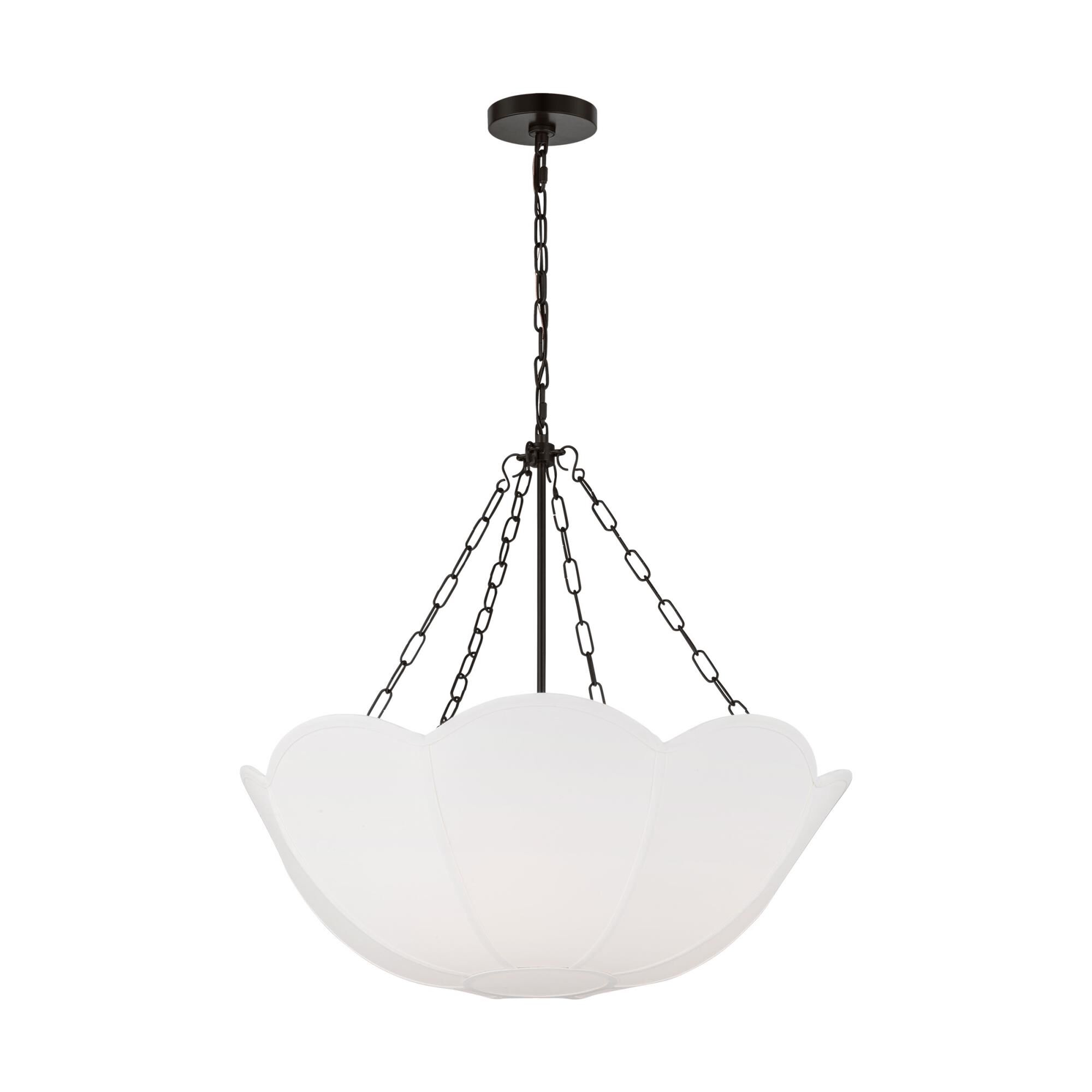 Shown in Aged Iron finish and White Linen shade