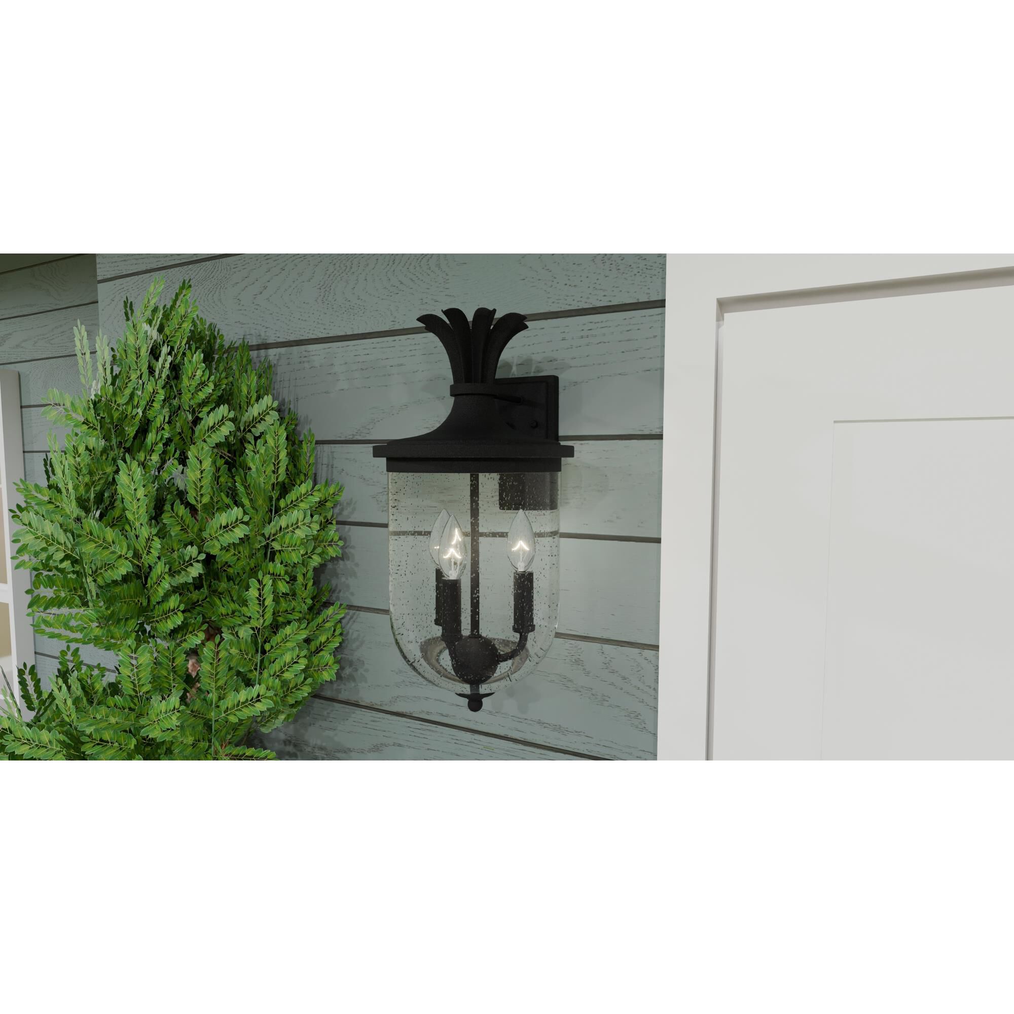 Shown in Earth Black finish and Clear Seedy glass