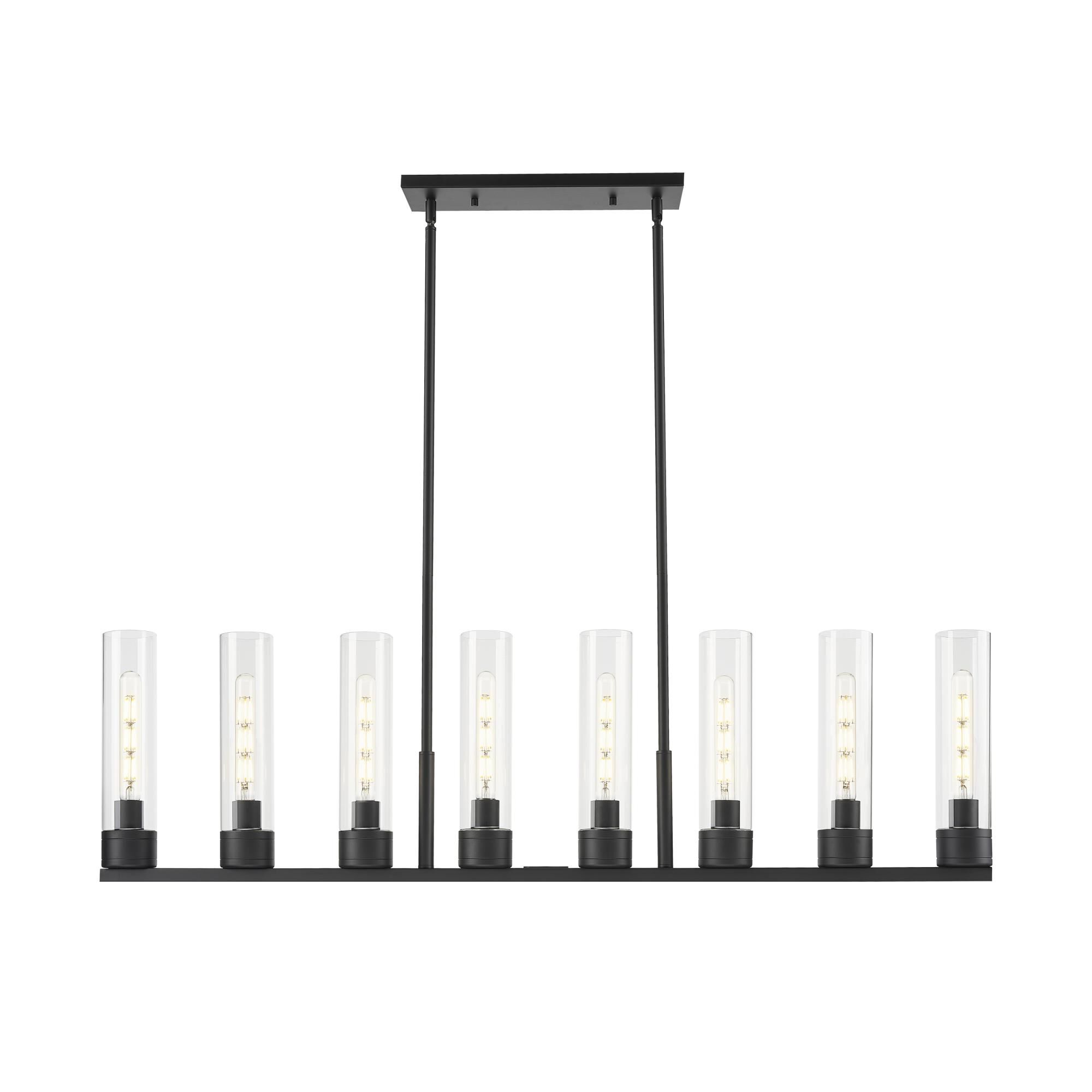 Shown in Matte Black finish and Clear glass