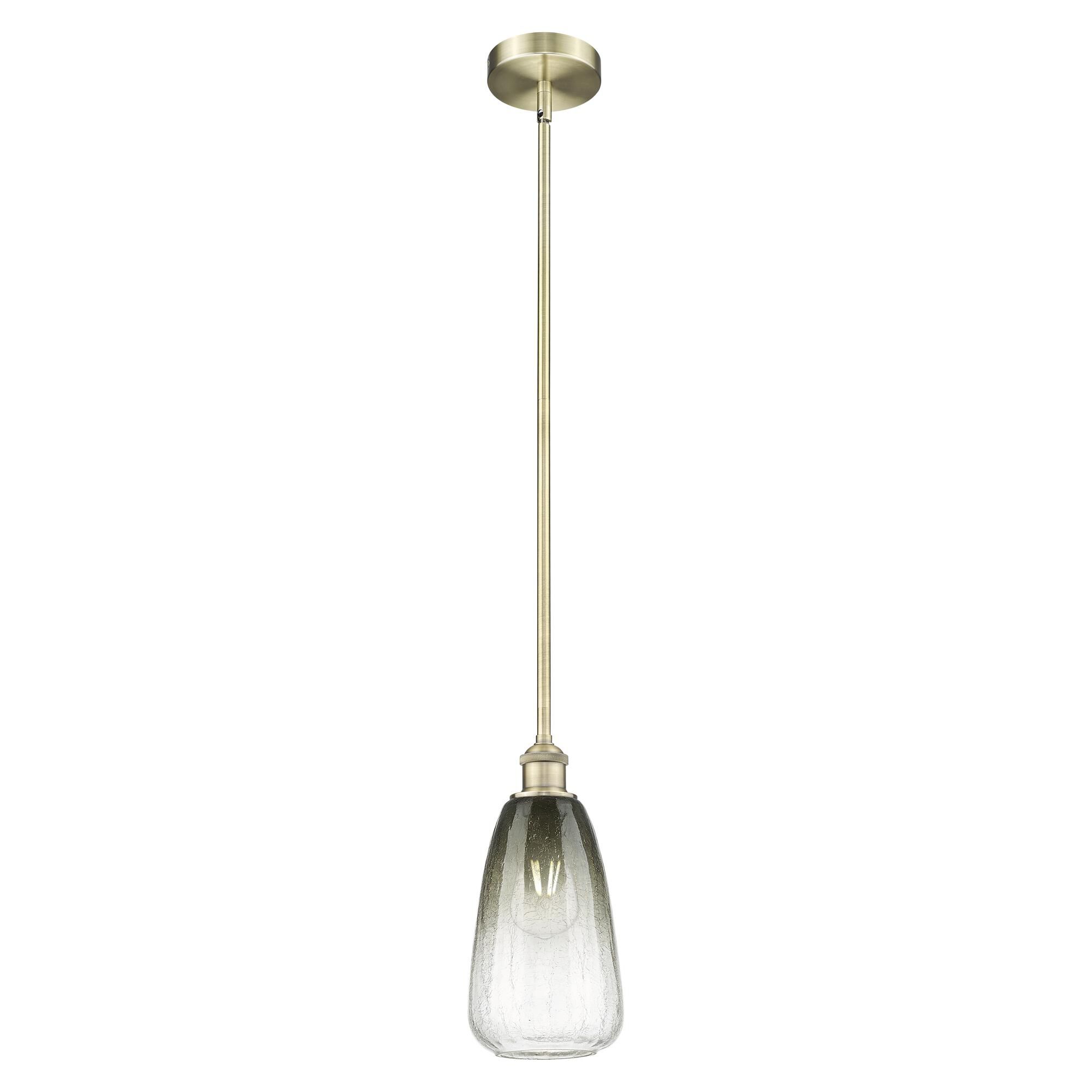 Shown in Antique Brass finish and Slate glass