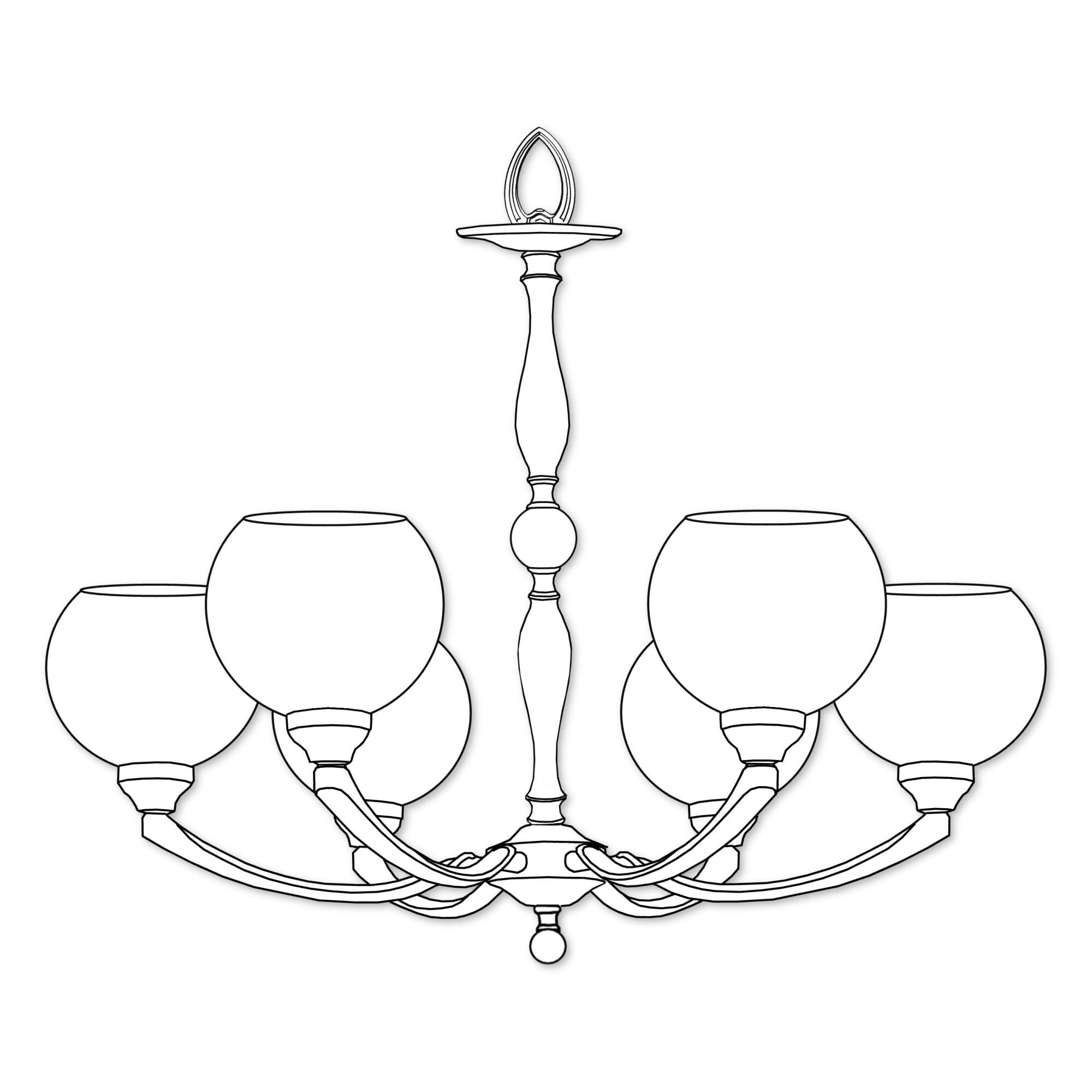 Alabaster Globes 6 Light Chandelier by American Brass and Crystal