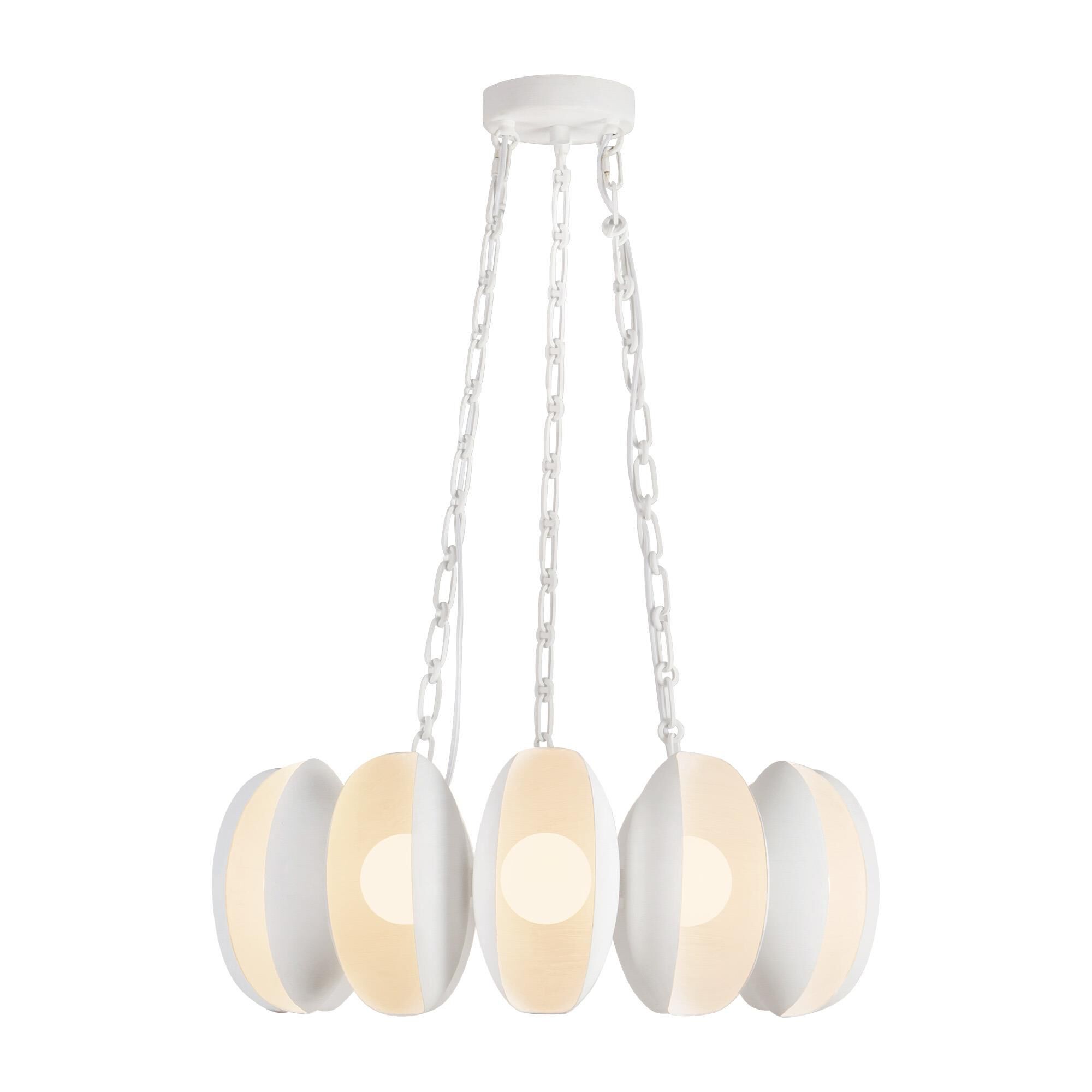 Shown in Antique White finish and Matte Opal glass