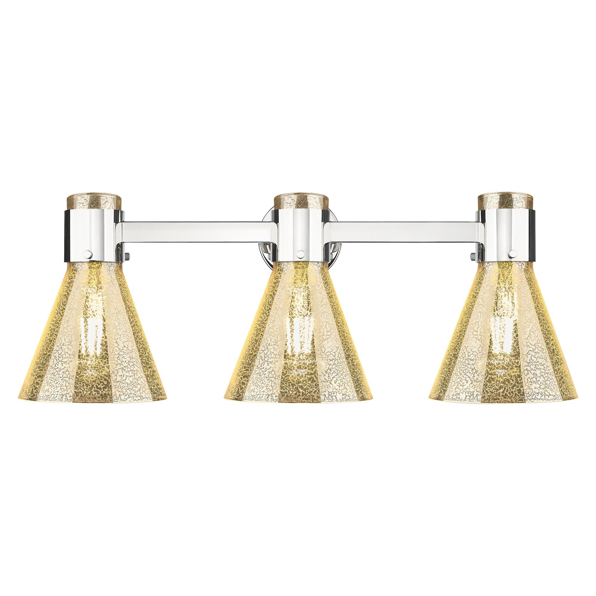 Shown in Polished Nickel finish and Mercury glass