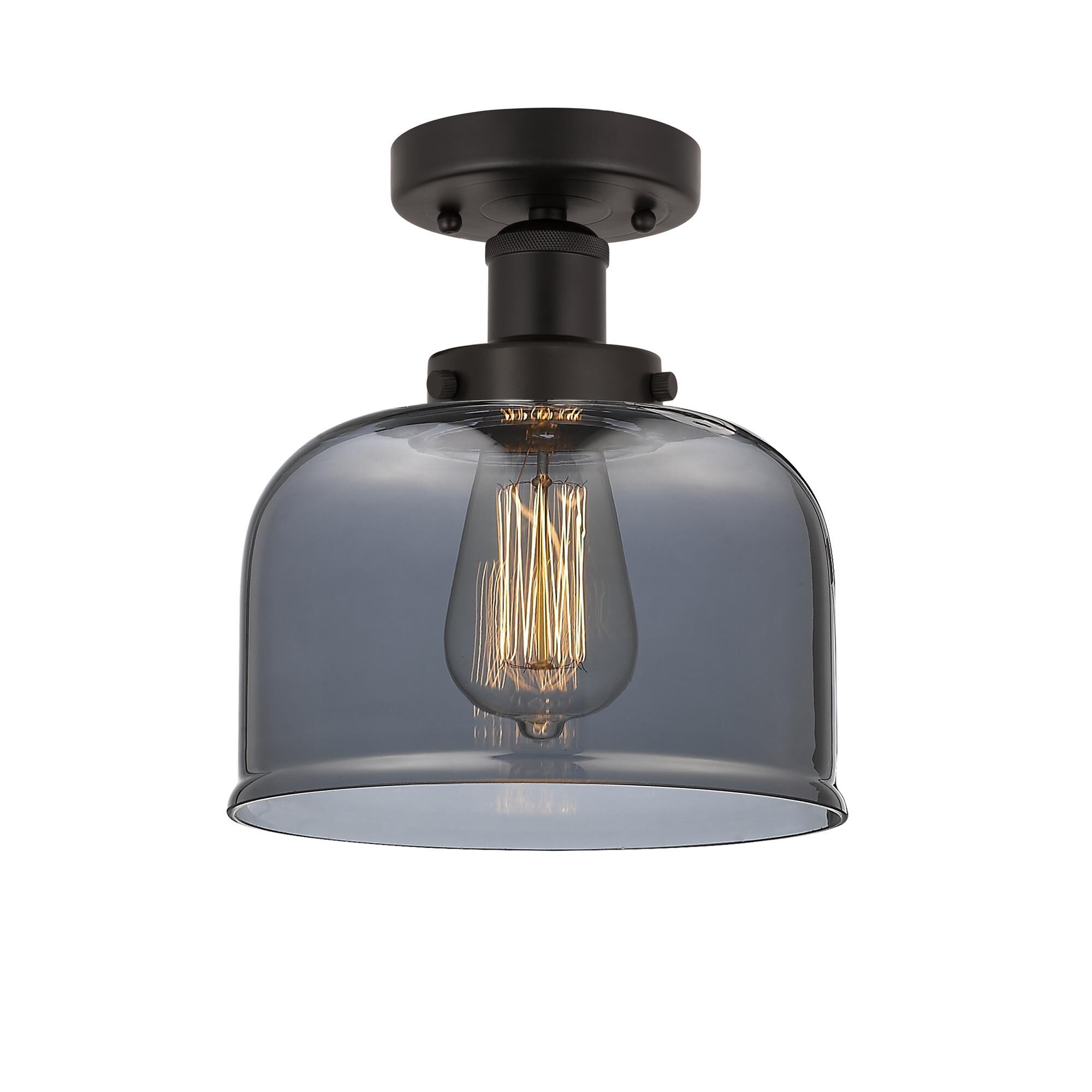 Shown in Oil Rubbed Bronze, Plated Smoke finish and Plated Smoke glass and Plated Smoke Glass shade