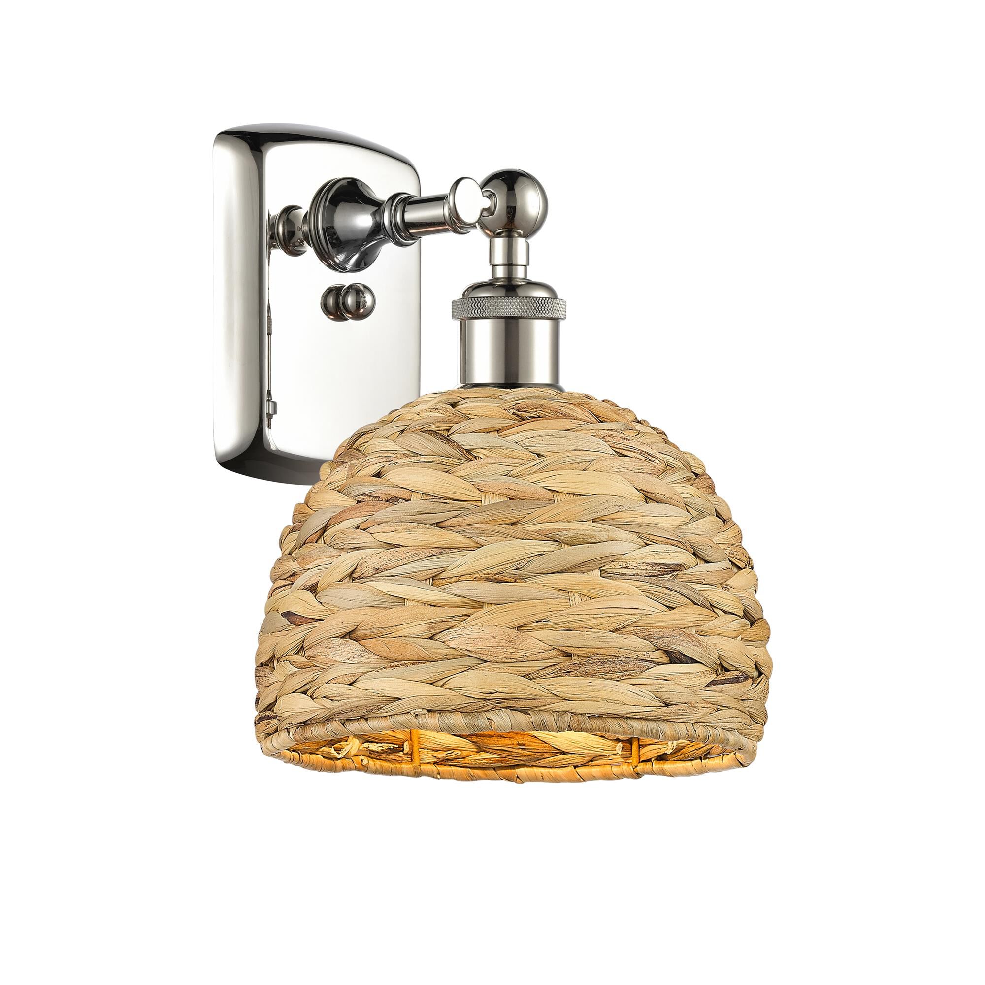 Shown in Polished Nickel finish and Natural shade