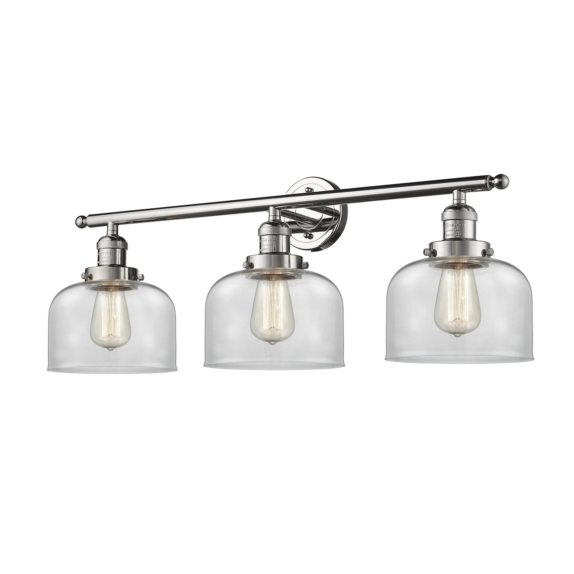 Shown in Polished Nickel finish and Clear glass