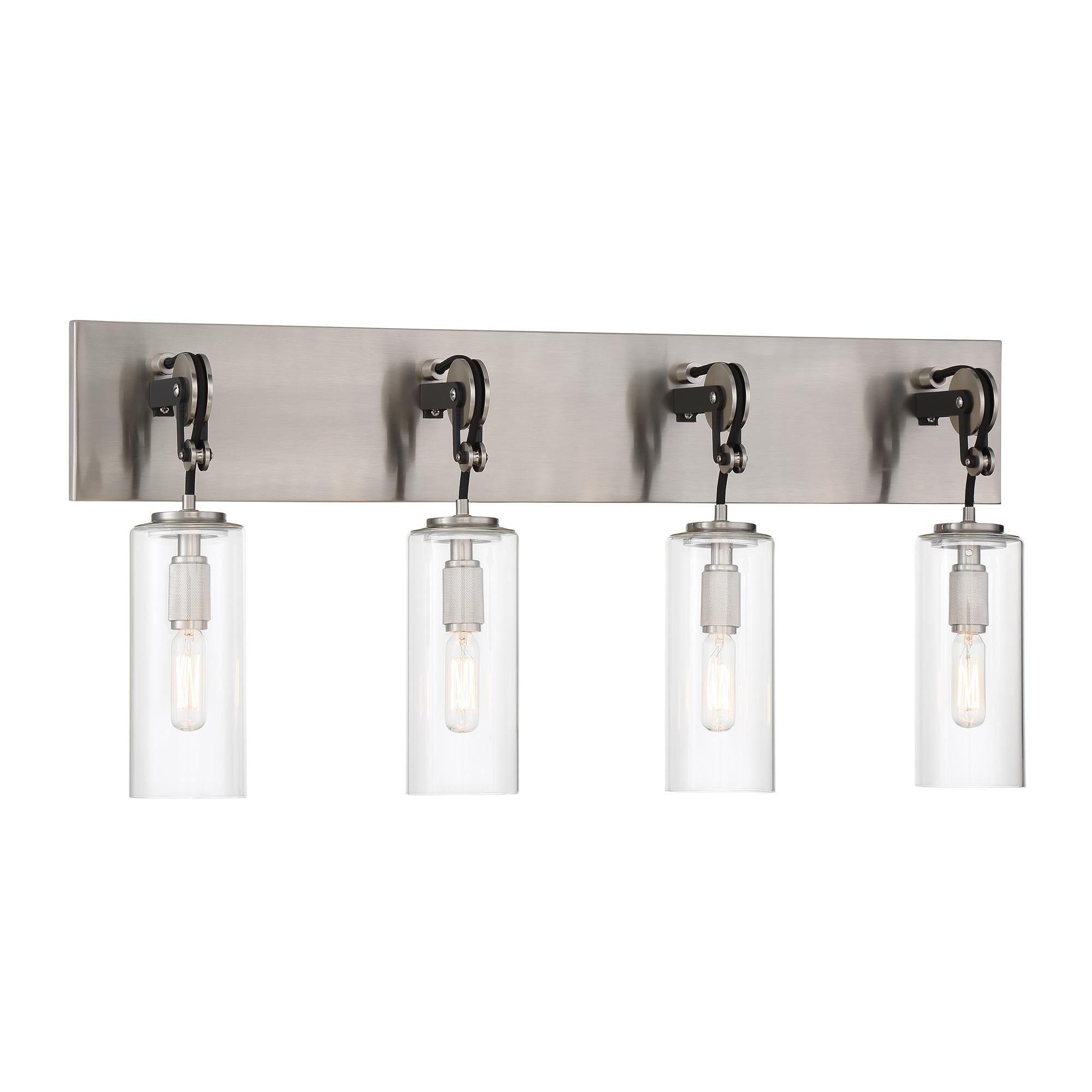 Shown in Coal with Brushed Nickel finish and Clear glass