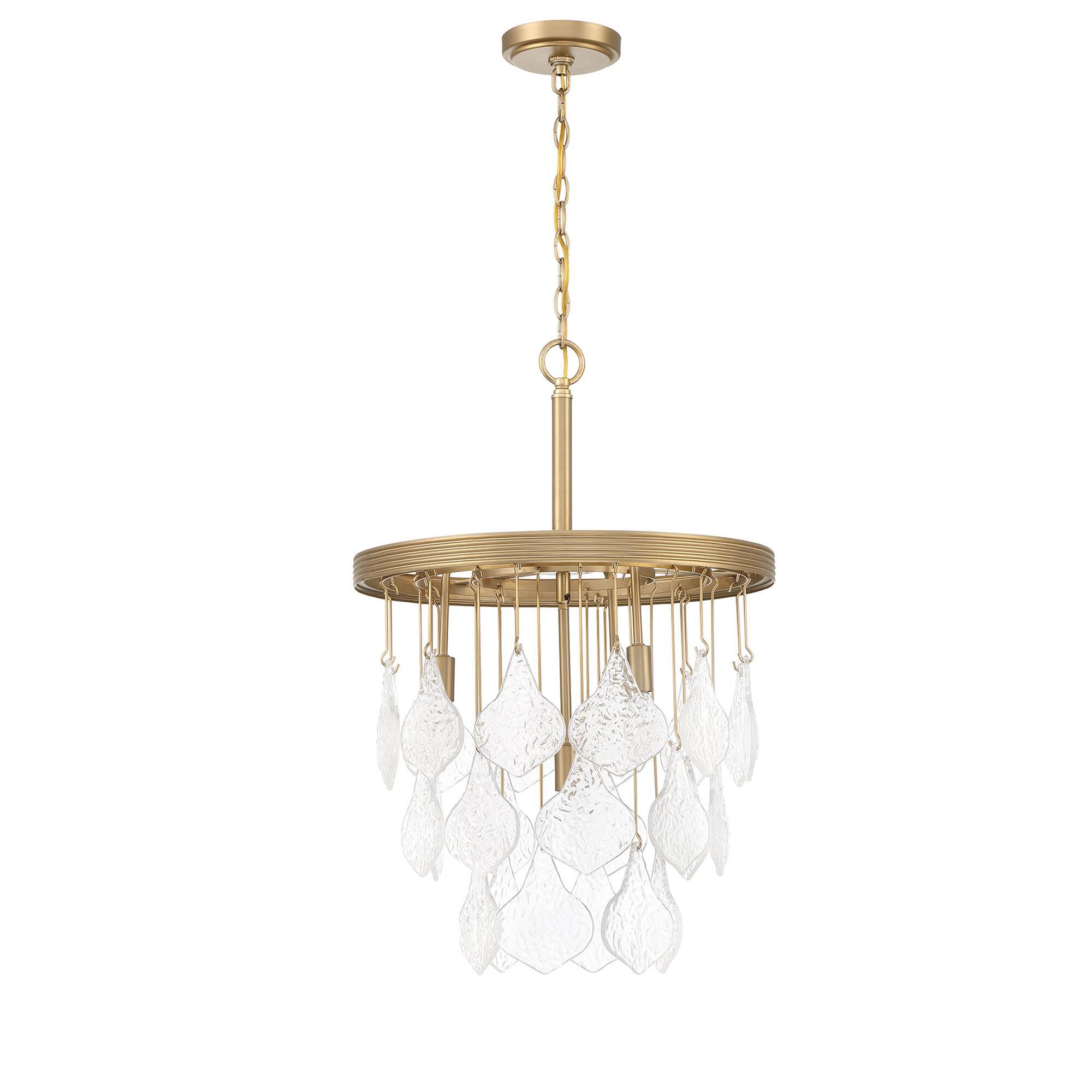 Shown in Satin Brass finish and Clear glass