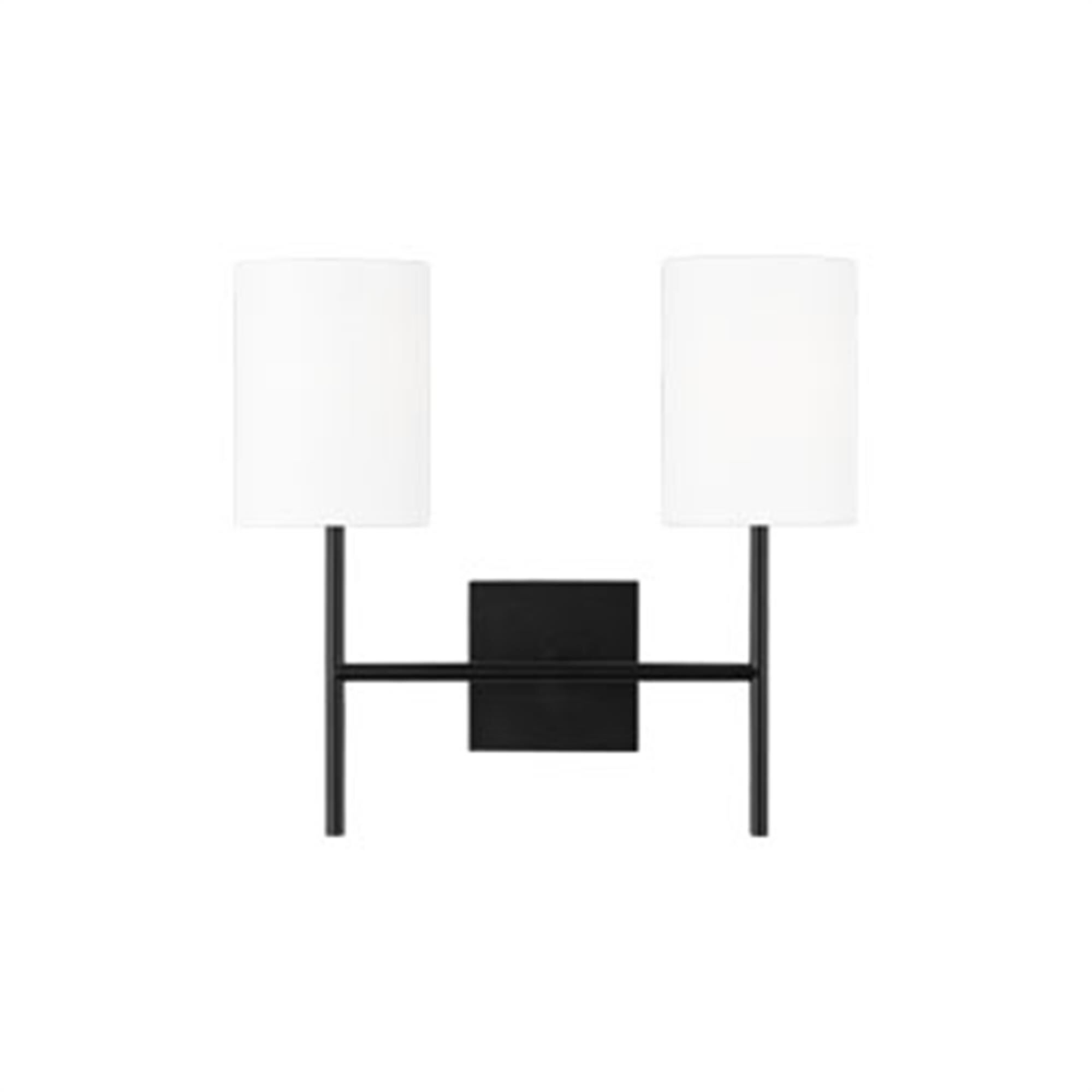 Shown in Midnight Black finish and White Linen shade