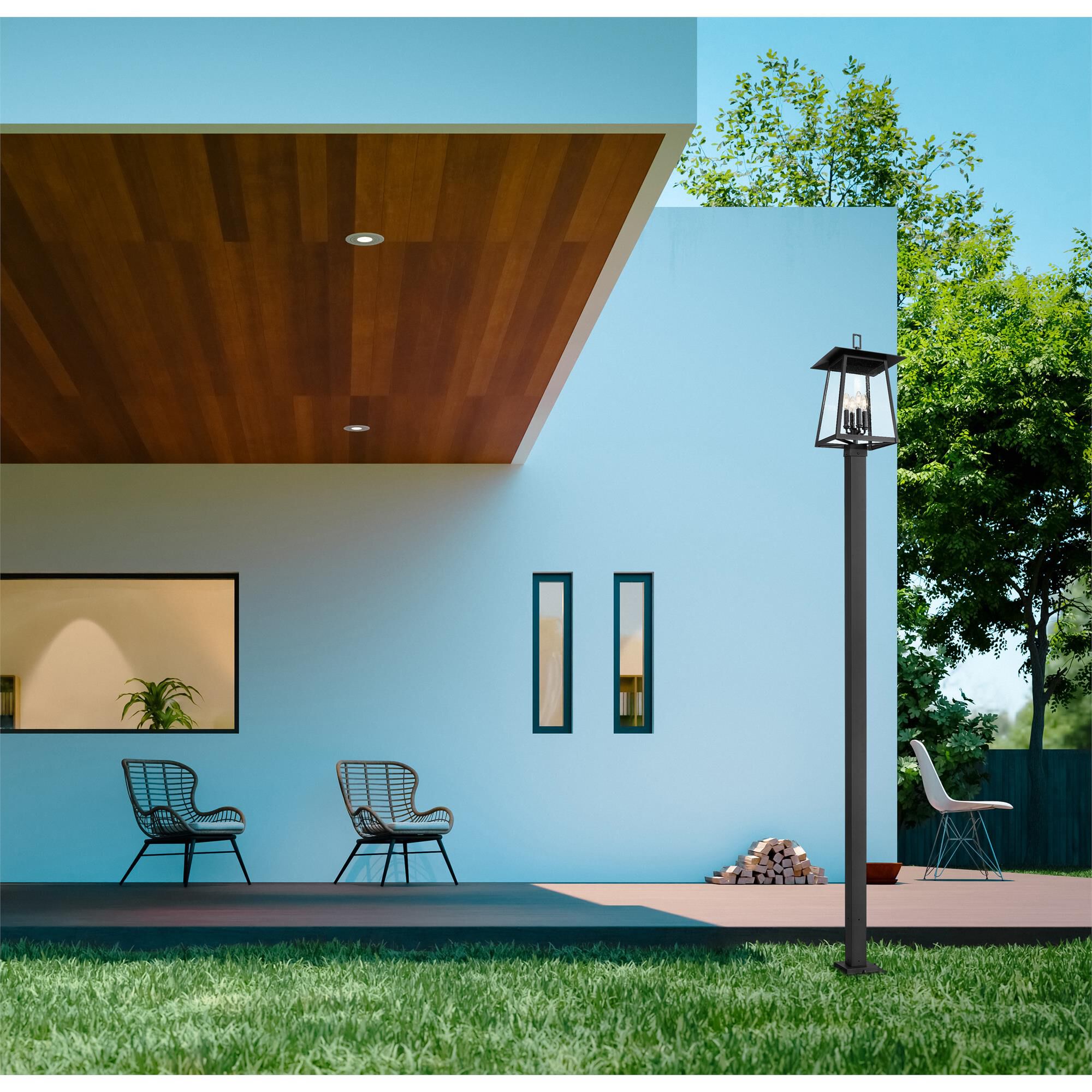 Shown in Black finish and Clear Seedy glass and Clear Seedy shade