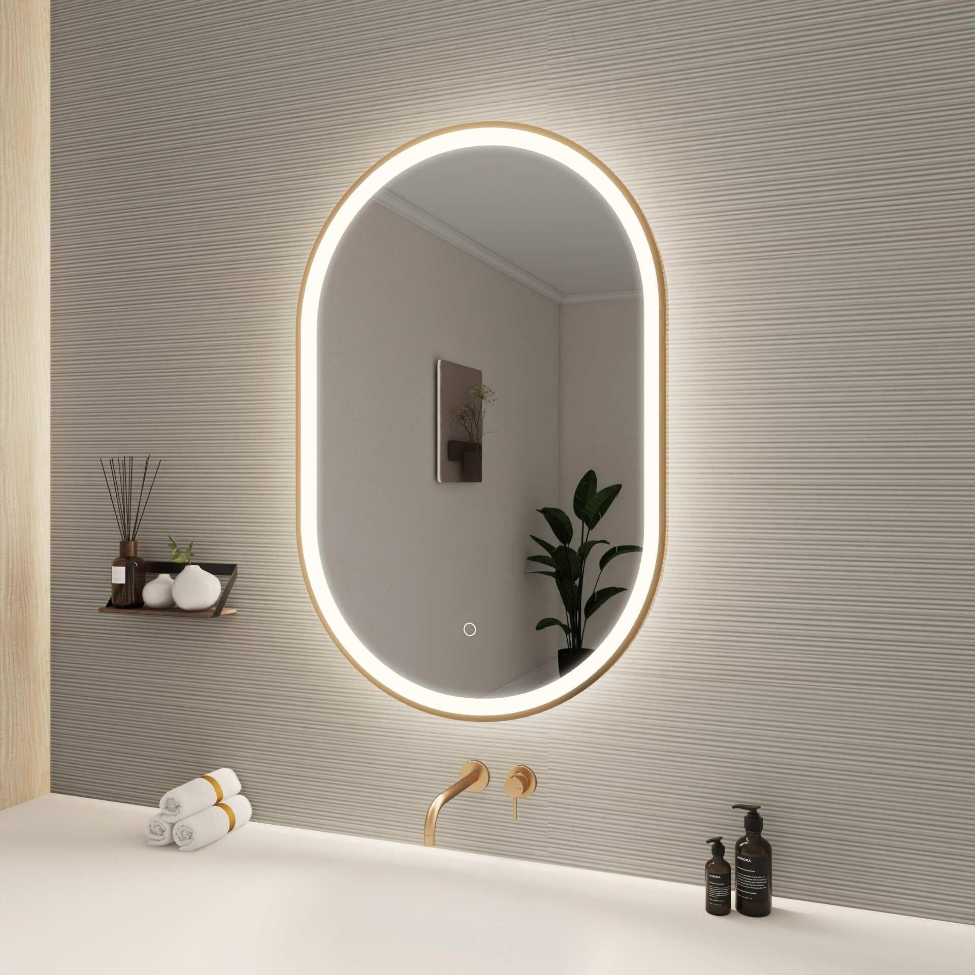 Harmoni 36 Inch Oval LED Lighted Mirror by Elegant Decor