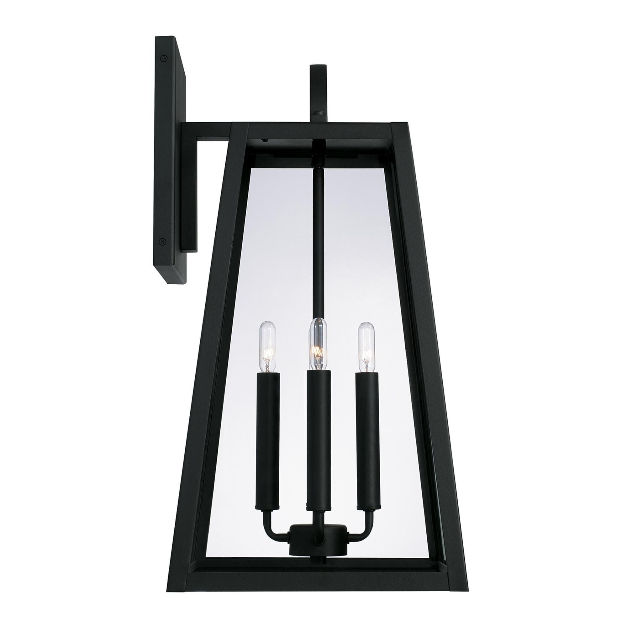 Shown in Black finish and Clear glass