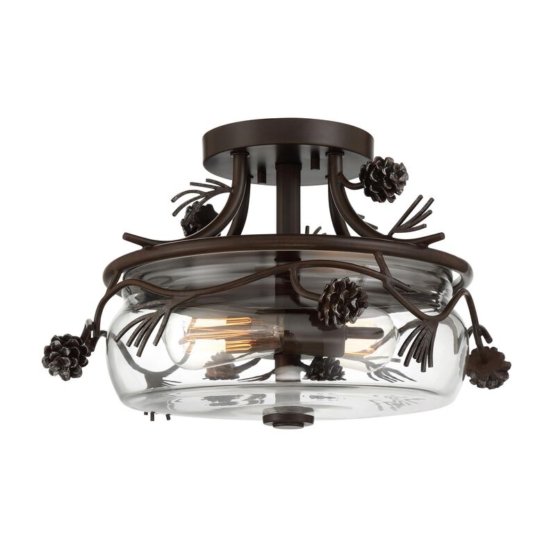 Ponderosa Ridge 15 Inch 3 Light Semi Flush Mount by Minka Lavery