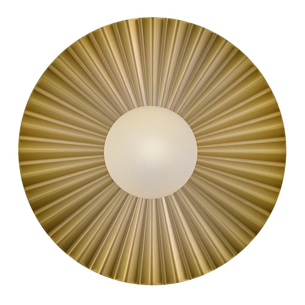 Shown in Lacquered Brass finish and Etched Opal glass