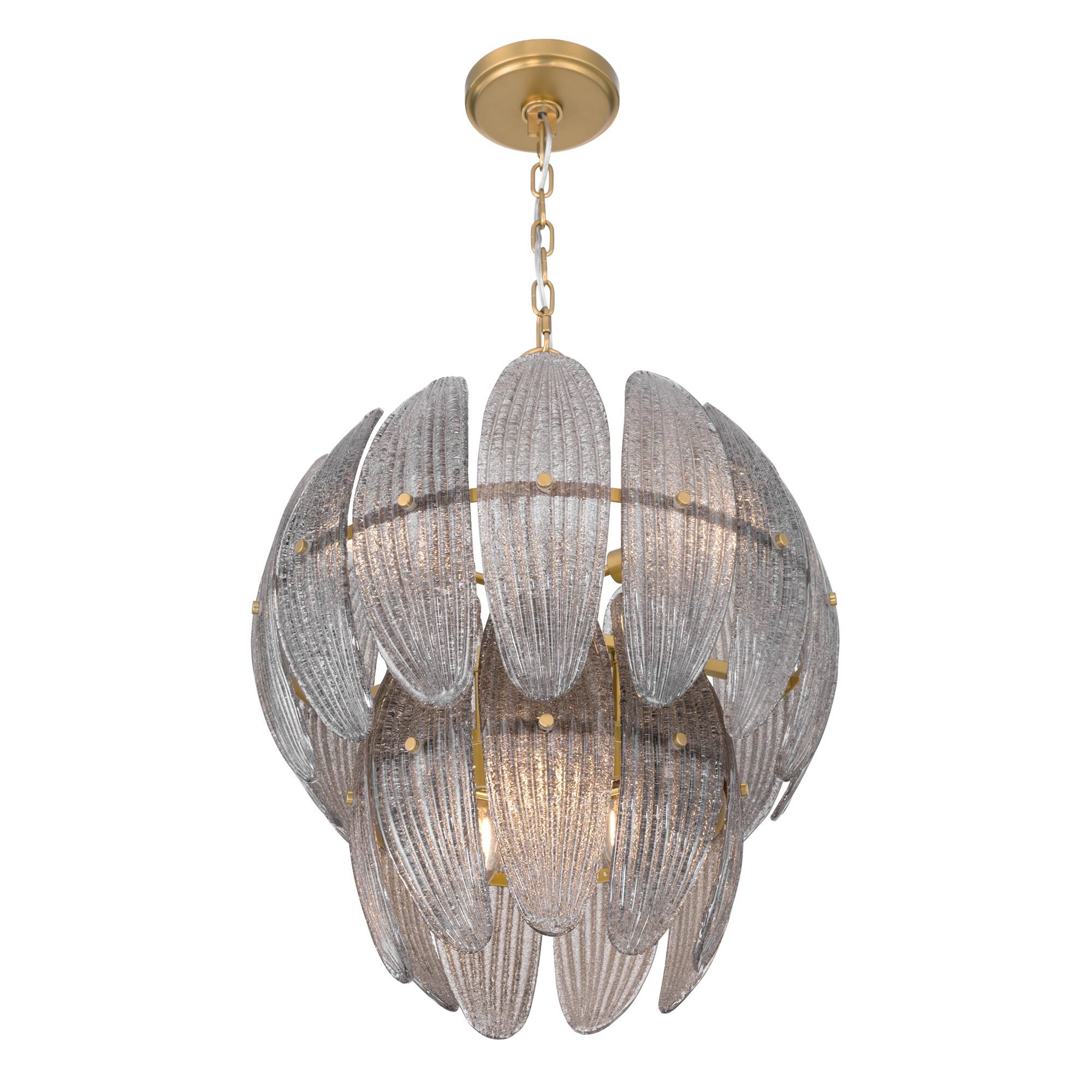 Shown in Legacy Brass finish and Grey Textured shade