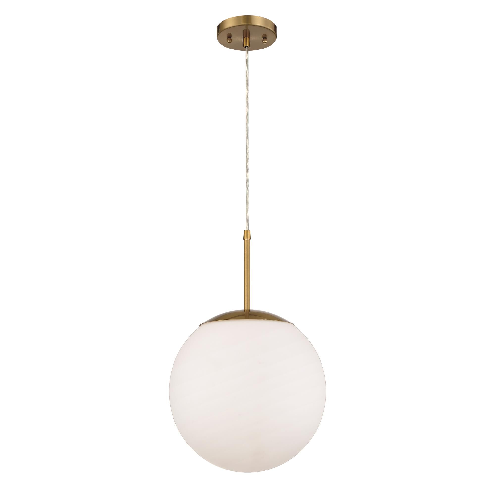 Shown in Satin Brass finish and Frostwhite glass