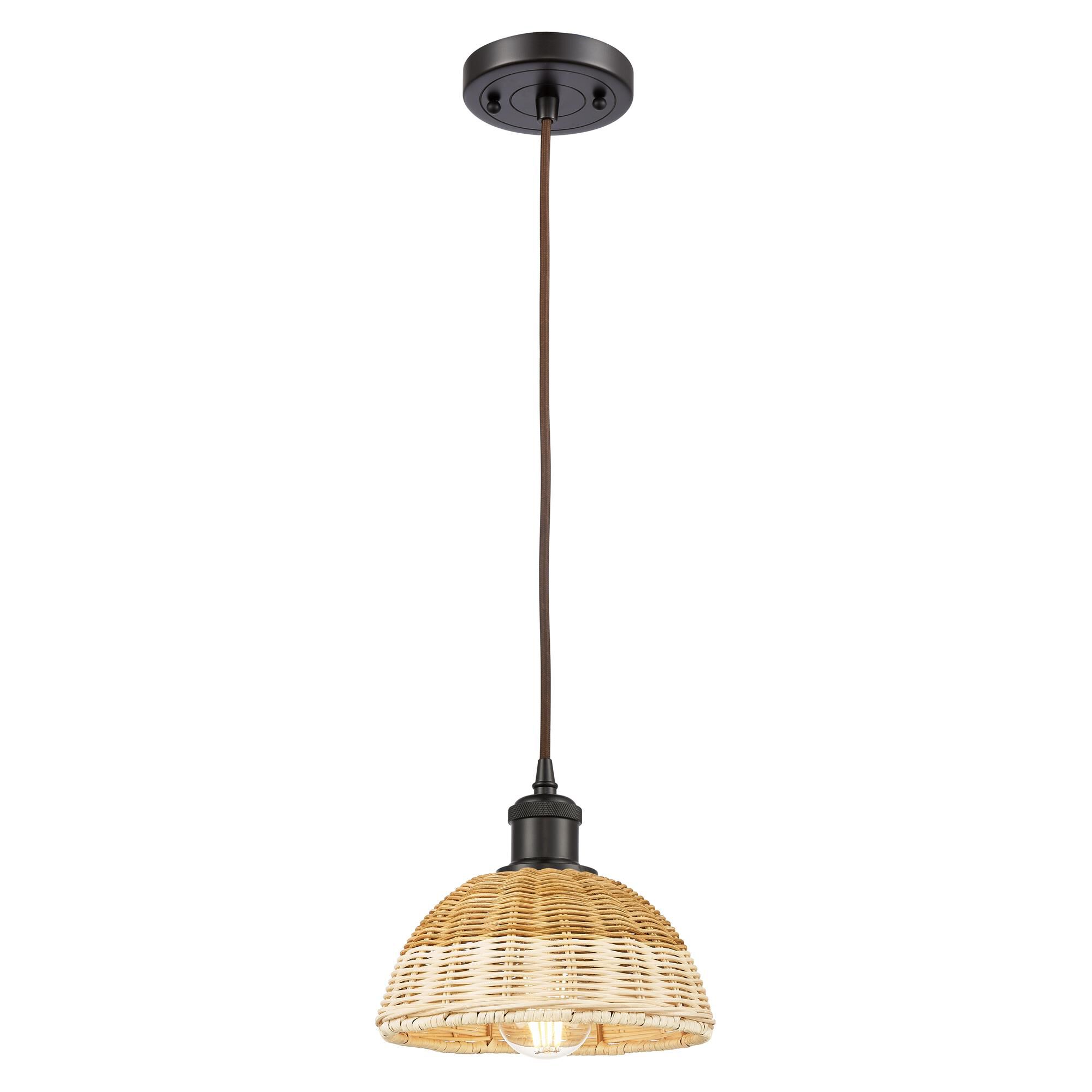 Shown in Oil Rubbed Bronze finish and Natural shade