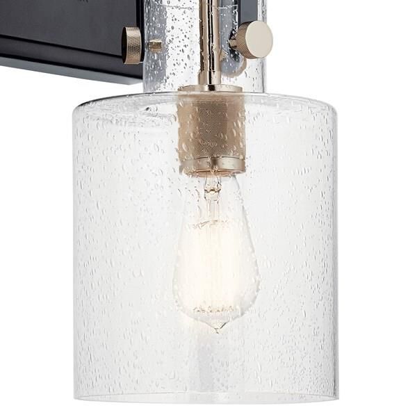 Shown in Polished Nickel finish and Clear Seeded glass