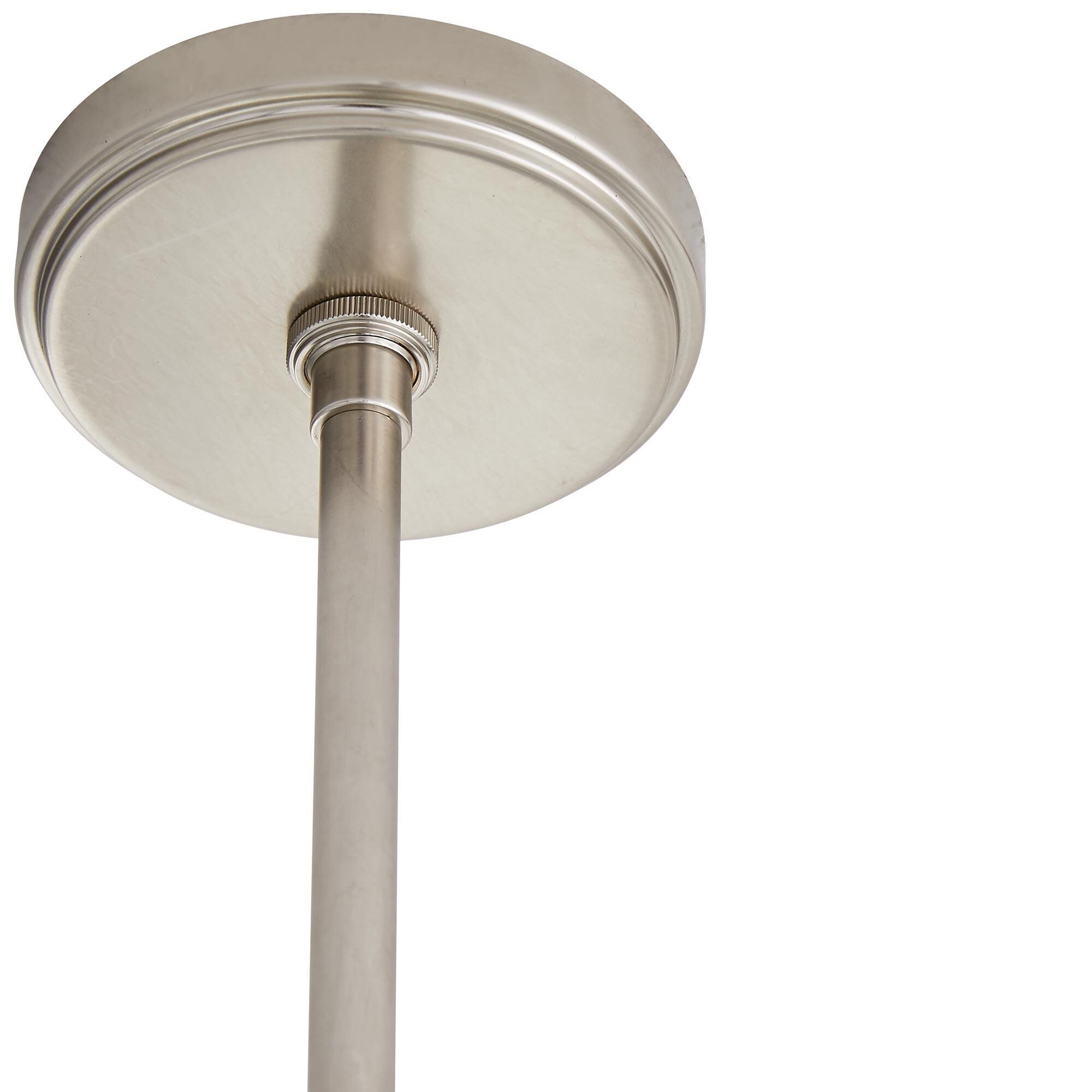 Shown in Vintage Silver finish and Opal glass