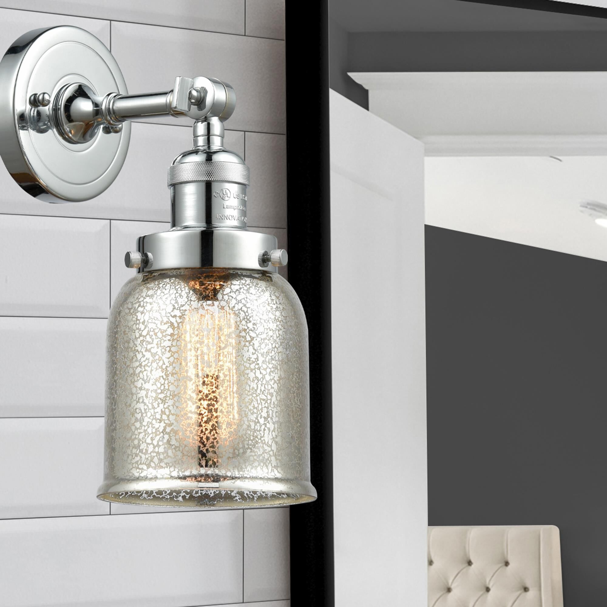Shown in Polished Chrome finish and Silver Mercury glass