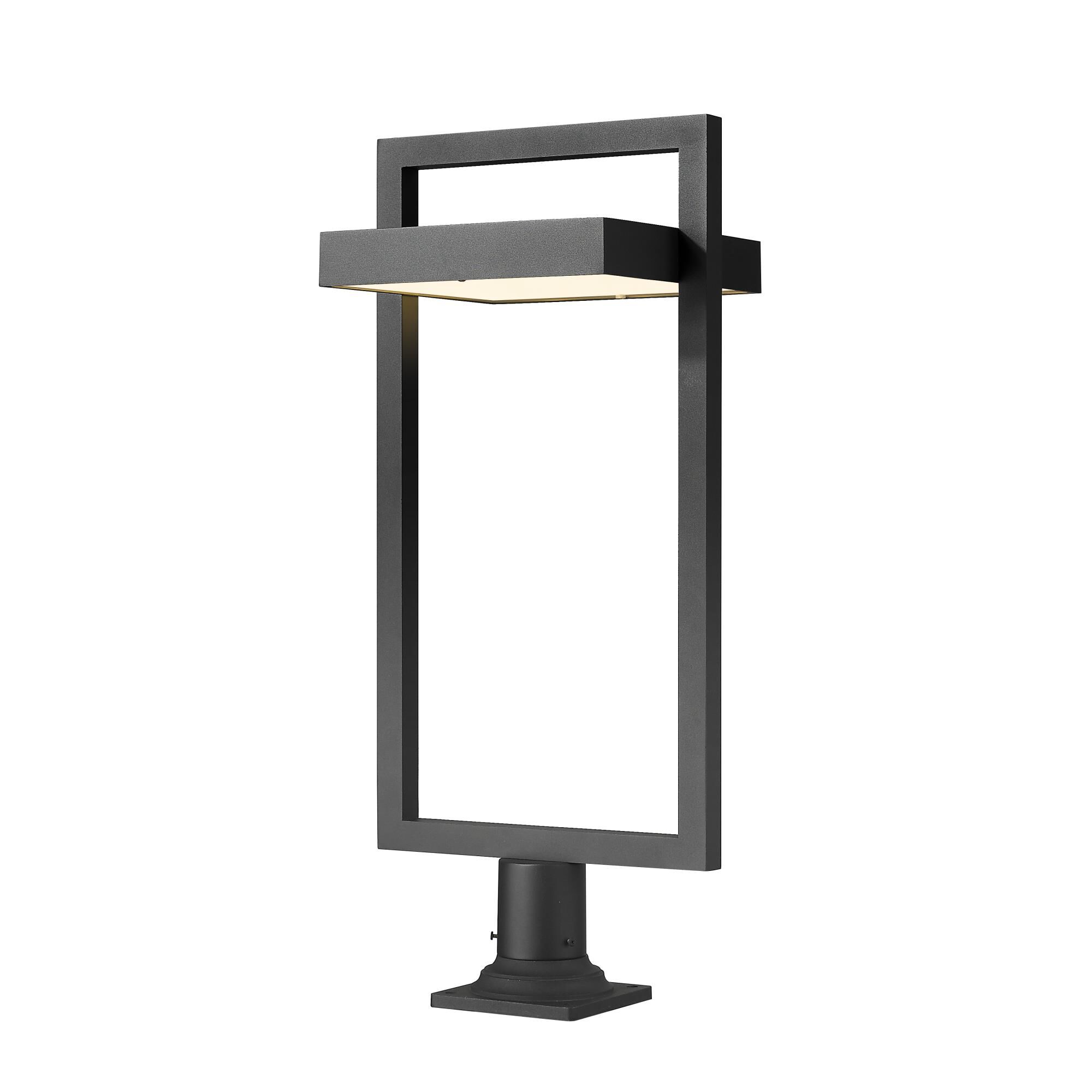 Shown in Black finish and Glass shade