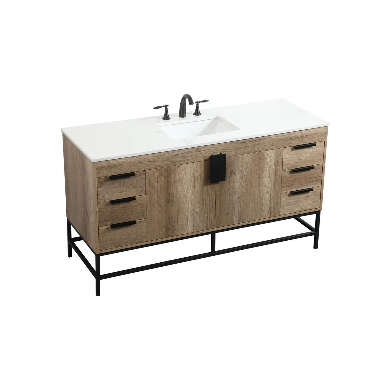 Shown in Natural Oak finish and Without Backsplash accent