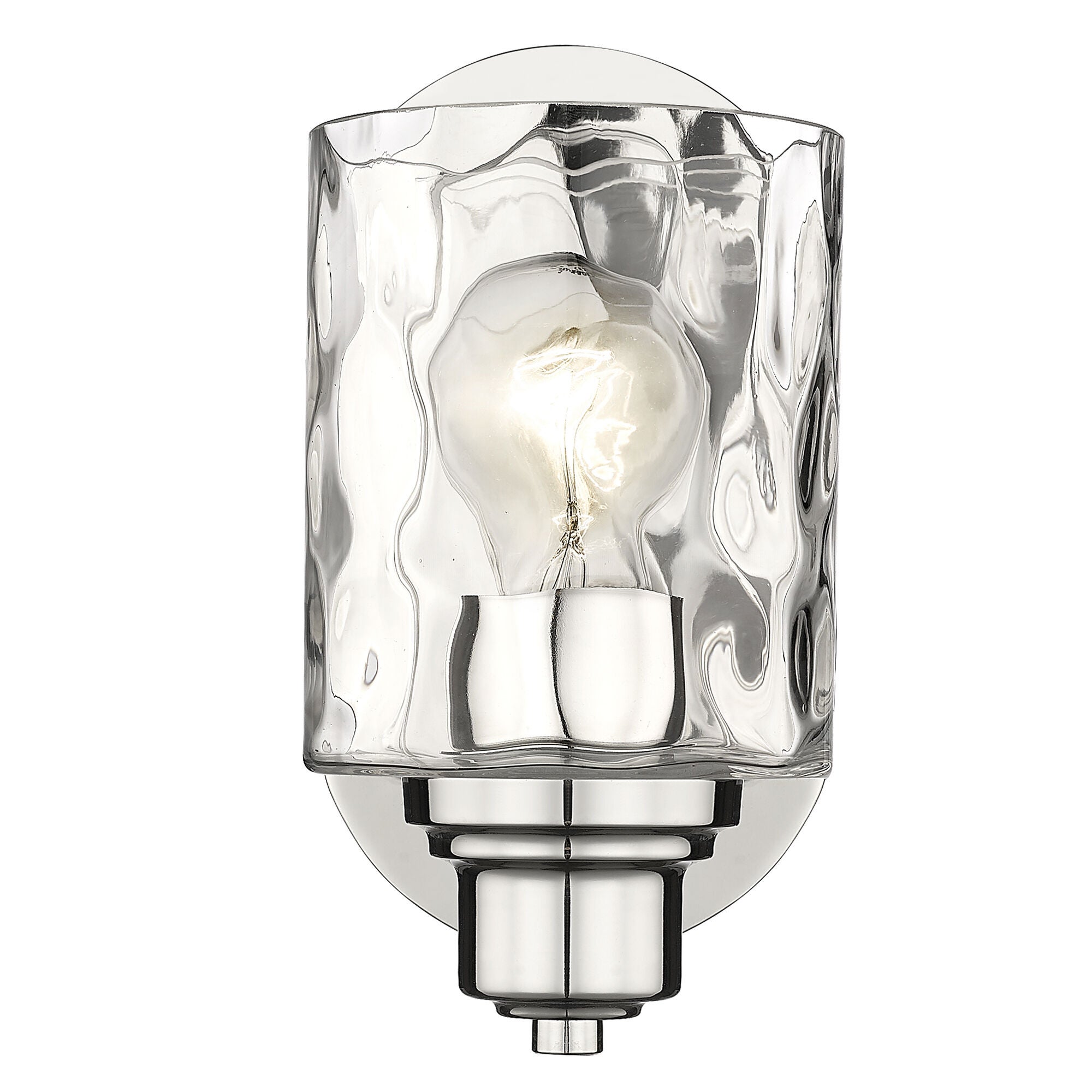 Shown in Polished Nickel finish and Handblown Clear Optic glass
