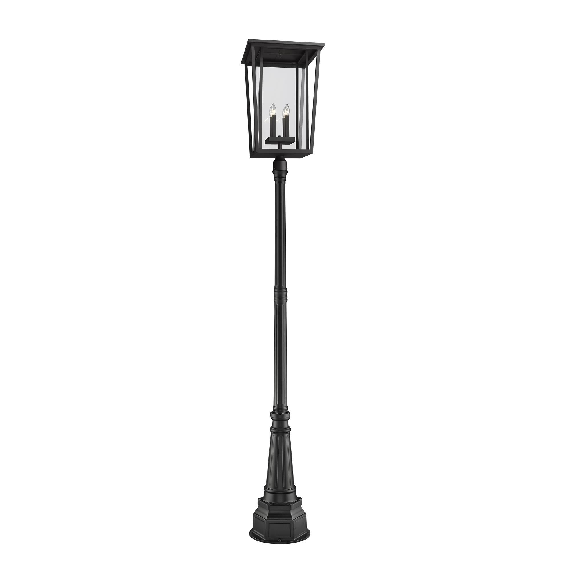 Shown in Black finish and Glass shade