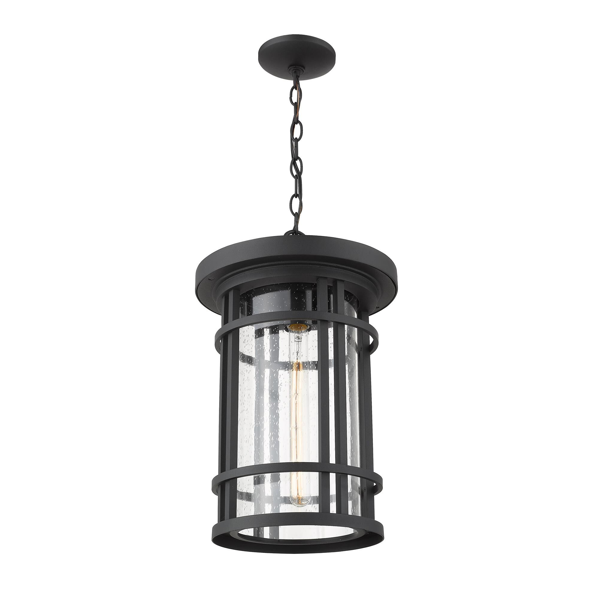 Shown in Black finish and Glass shade