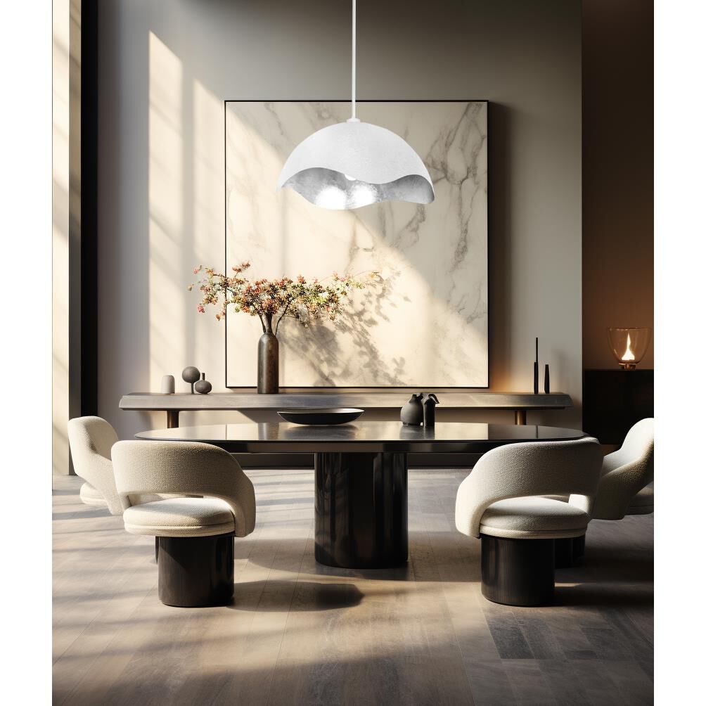 Shown in Textured White with Silver Leaf Inside finish