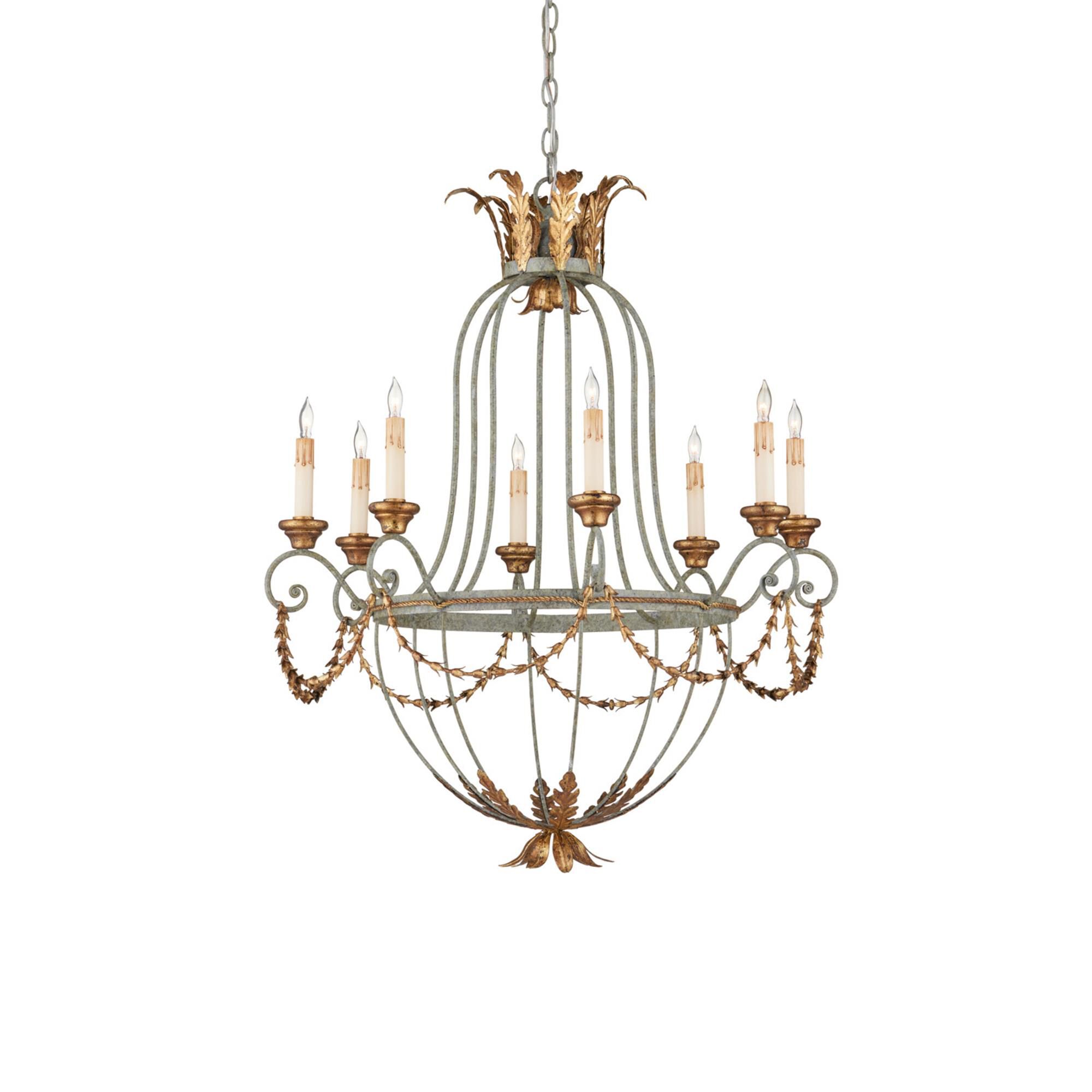 Elegance 29 Inch 8 Light Chandelier,