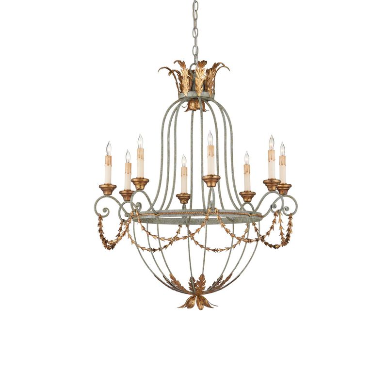 Elegance 29 Inch 8 Light Chandelier by Currey and Company