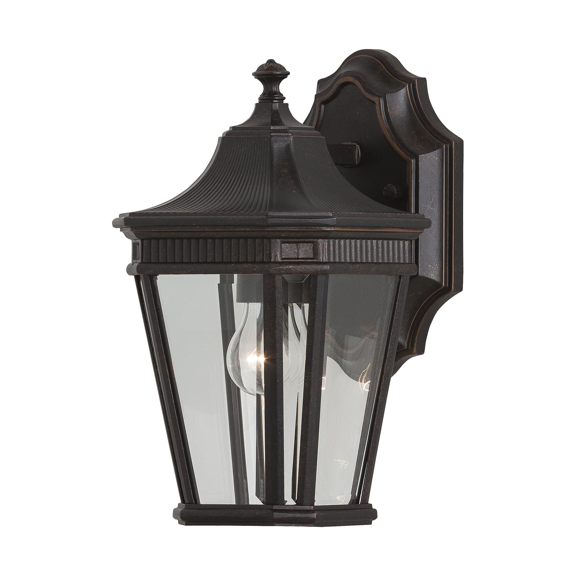 Shown in Grecian Bronze finish and Clear Beveled Panels glass
