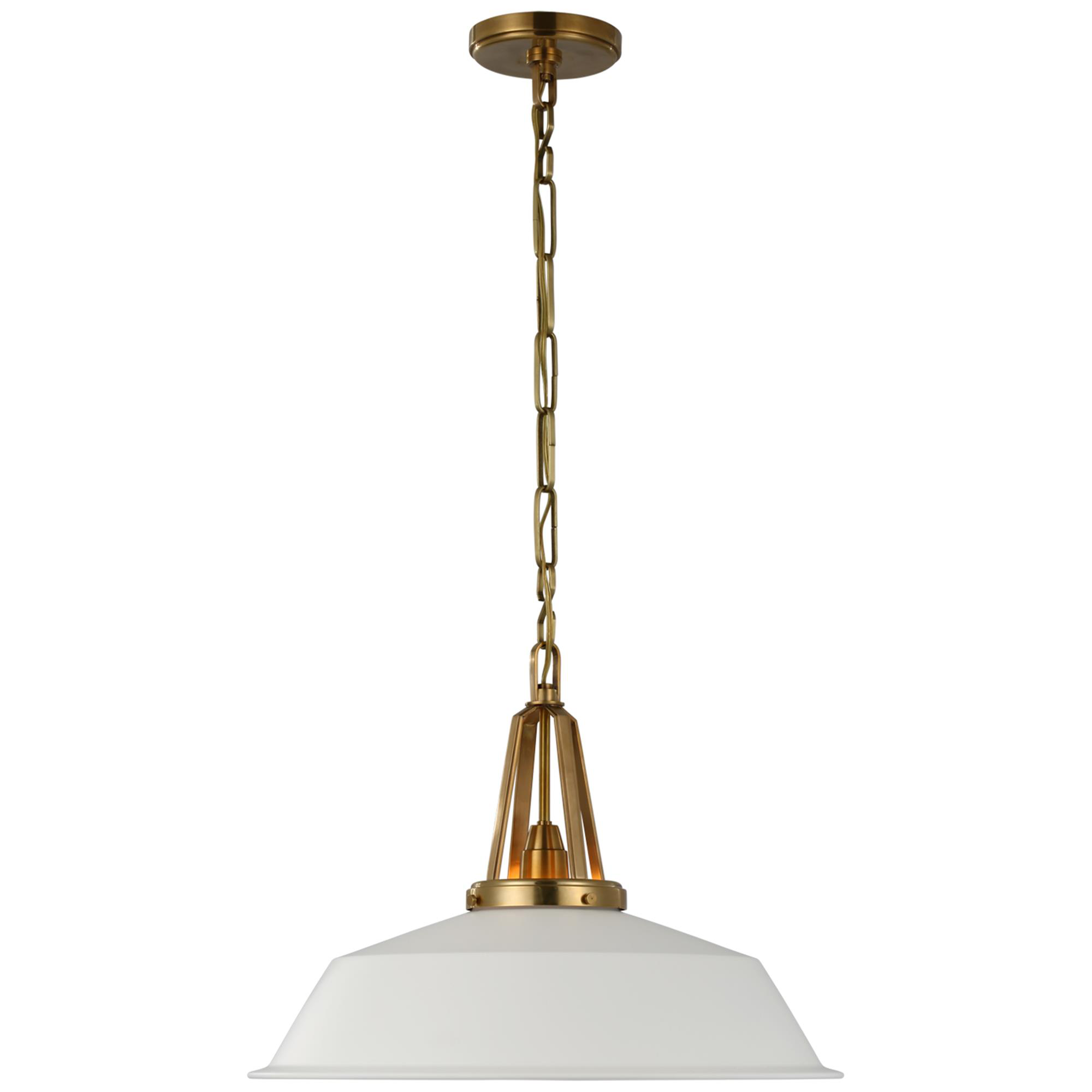 Shown in Antique-Burnished Brass finish and Matte White shade