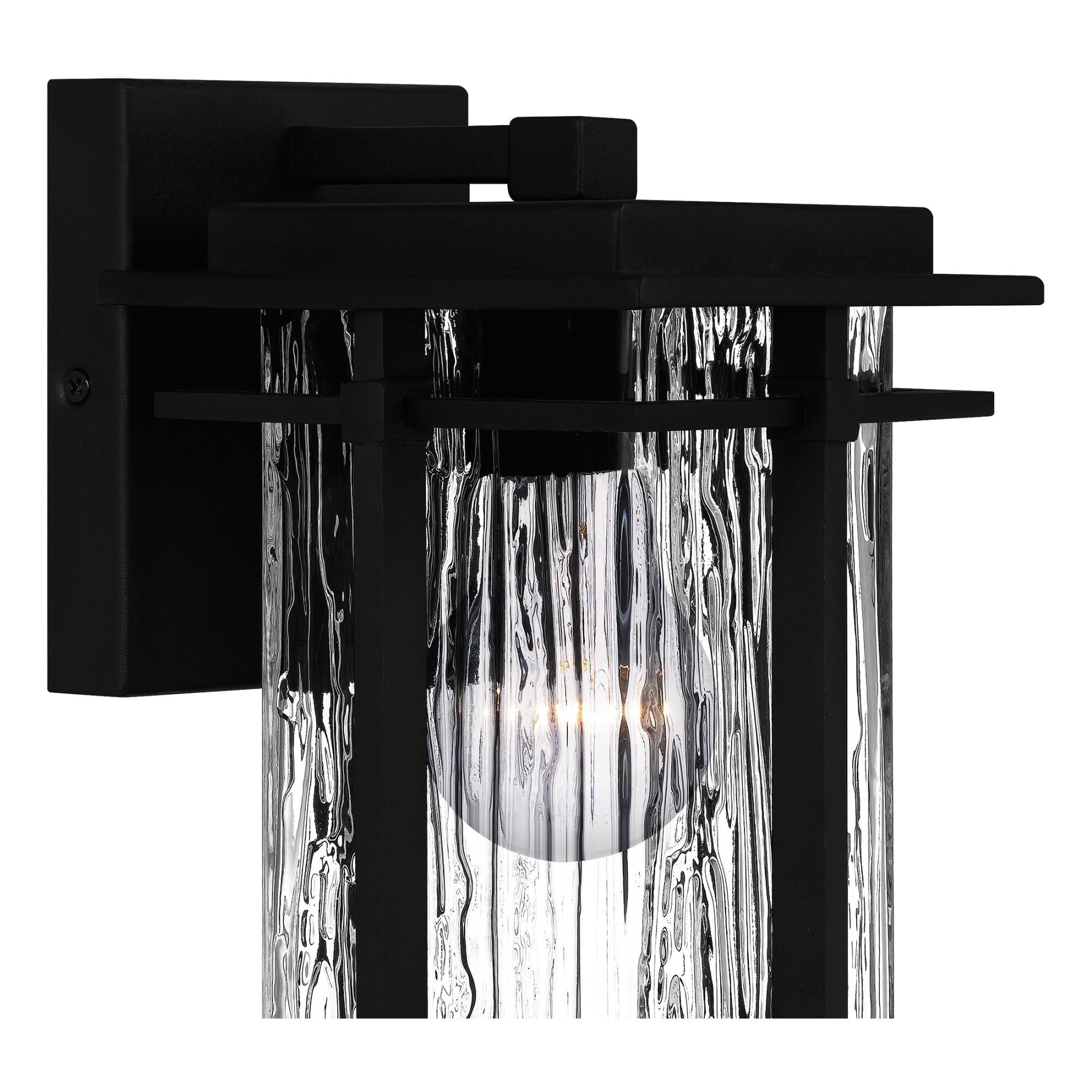 Shown in Earth Black finish and Clear Textured Glass shade