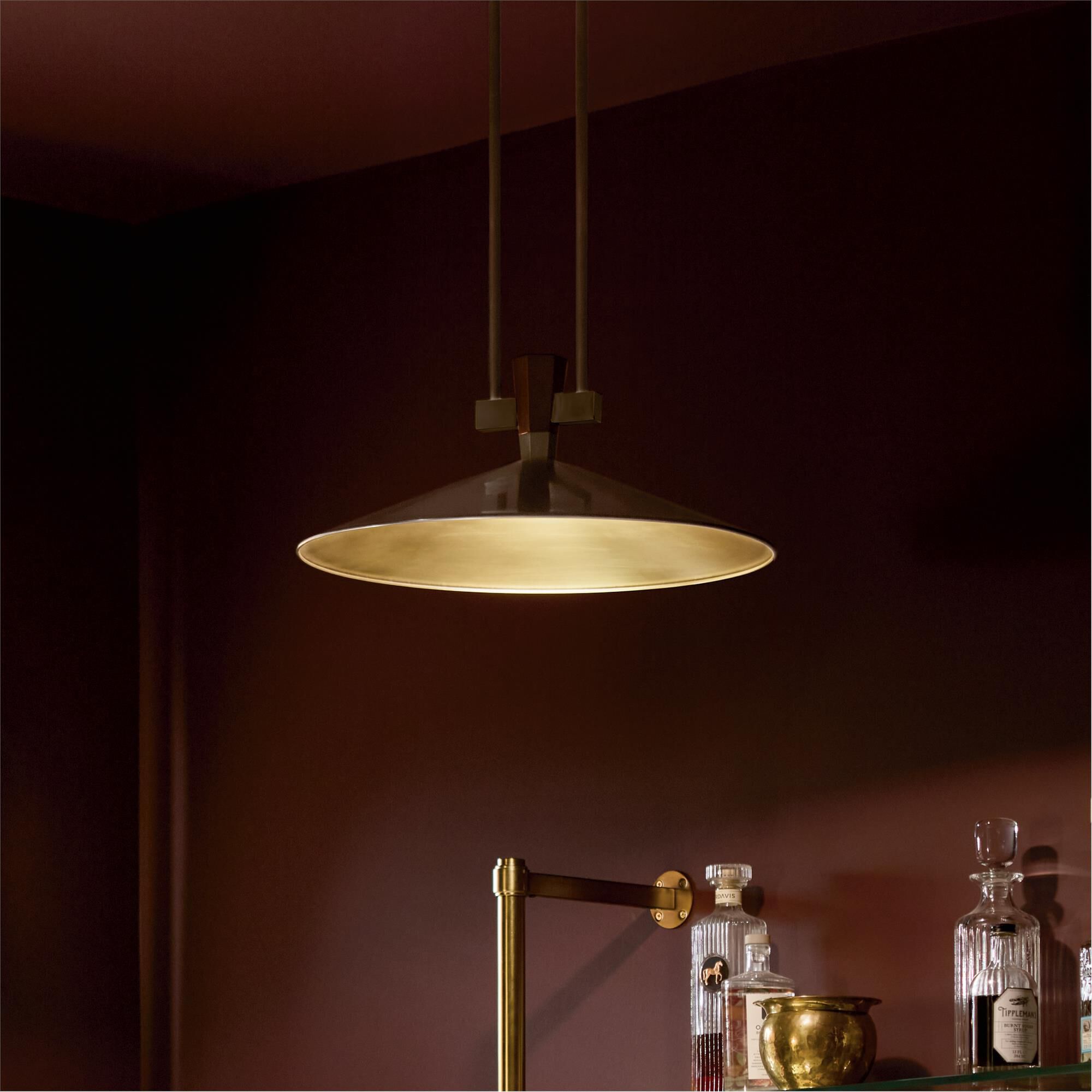 Shown in Black finish and Fabric shade