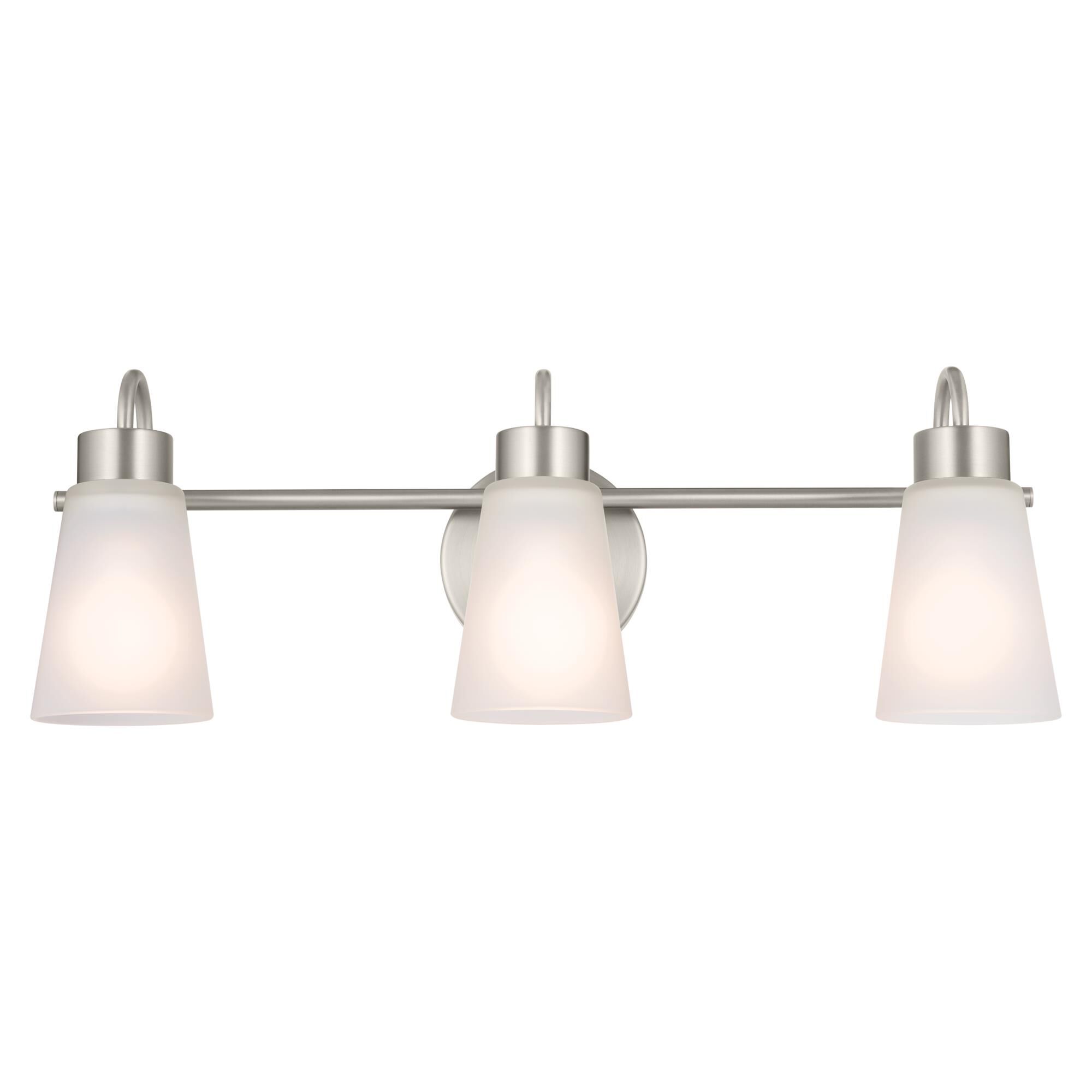 Shown in Brushed Nickel finish and Clear glass
