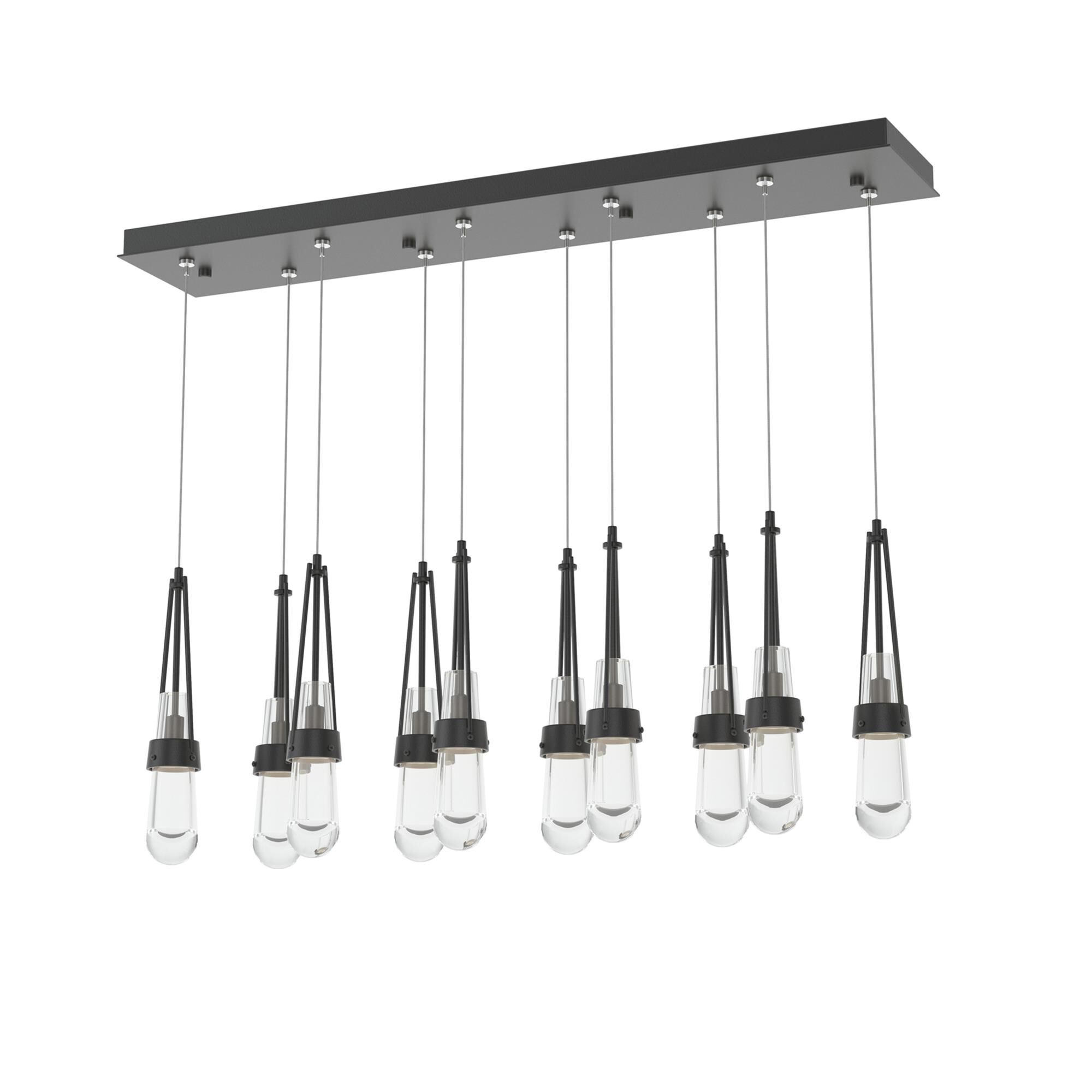 Shown in Black finish and Clear glass