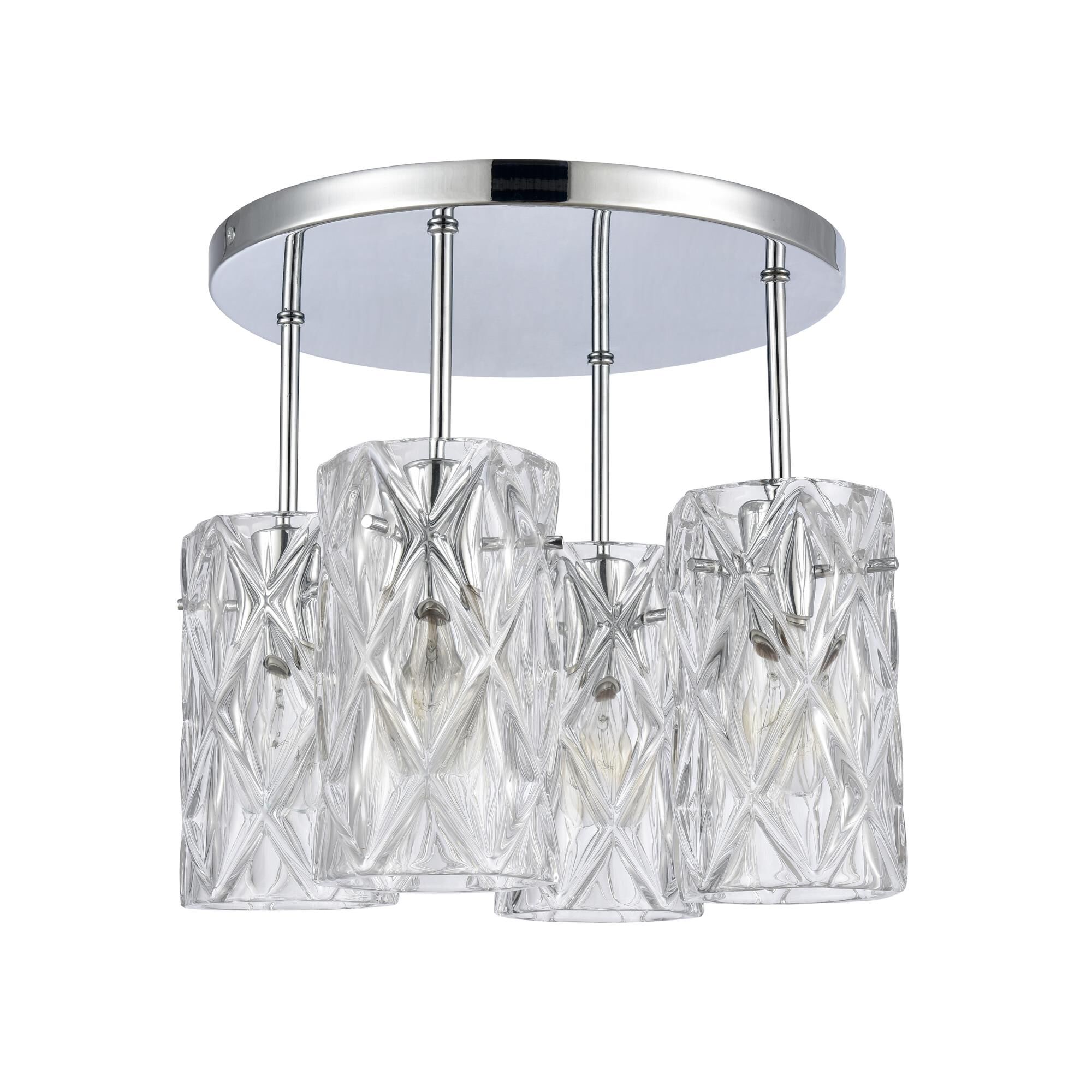 Shown in Silver finish and Clear Crystal Cut glass