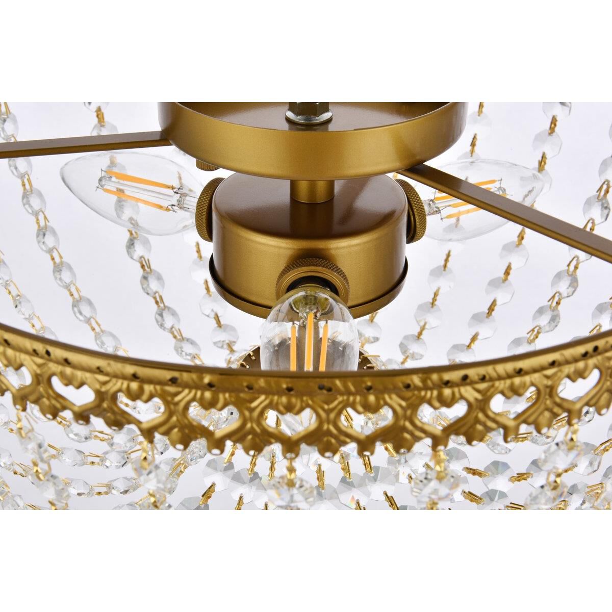 Kylie 14 Inch 3 Light Flush Mount by Elegant Lighting