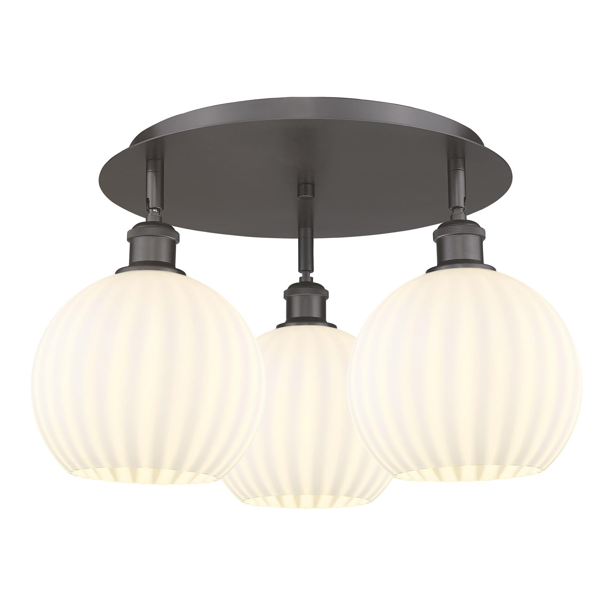 Bruno Marashlian White Venetian 20 Inch Flush Mount by Innovations Lighting