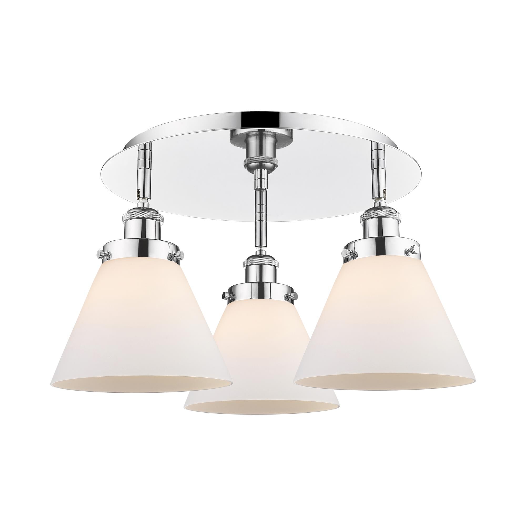 Shown in Polished Chrome finish and Matte White glass