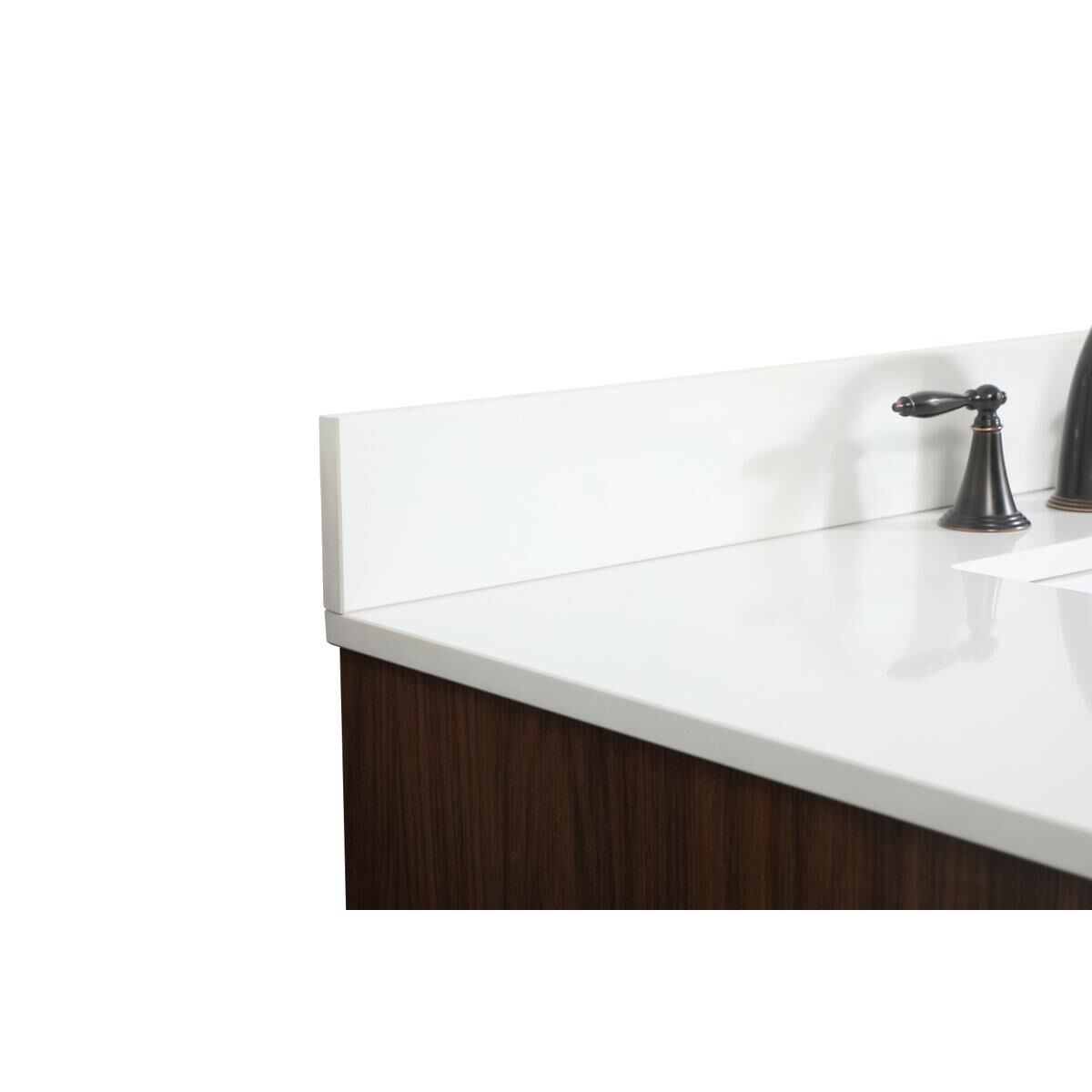 Shown in Walnut finish and With Backsplash accent