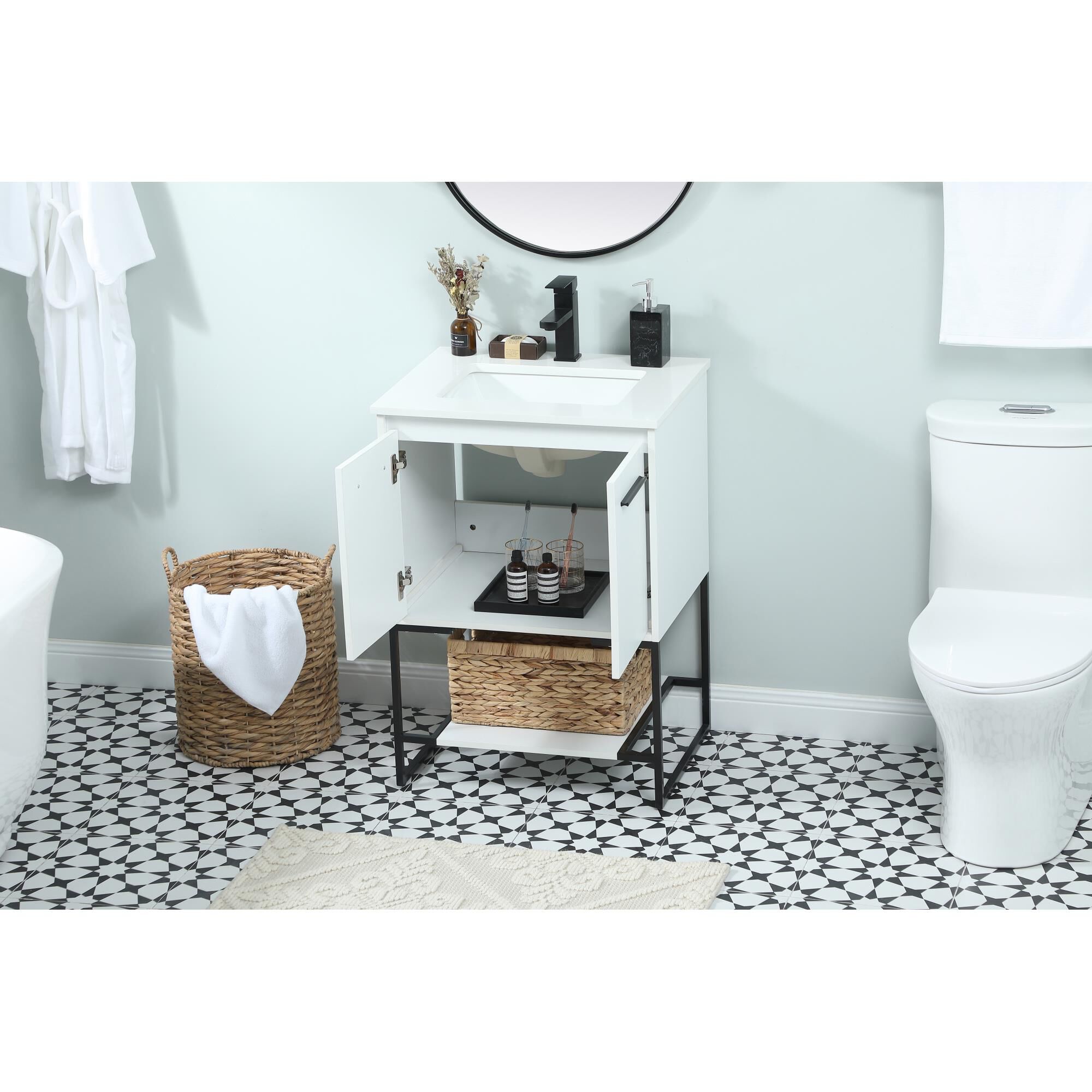 Shown in White finish