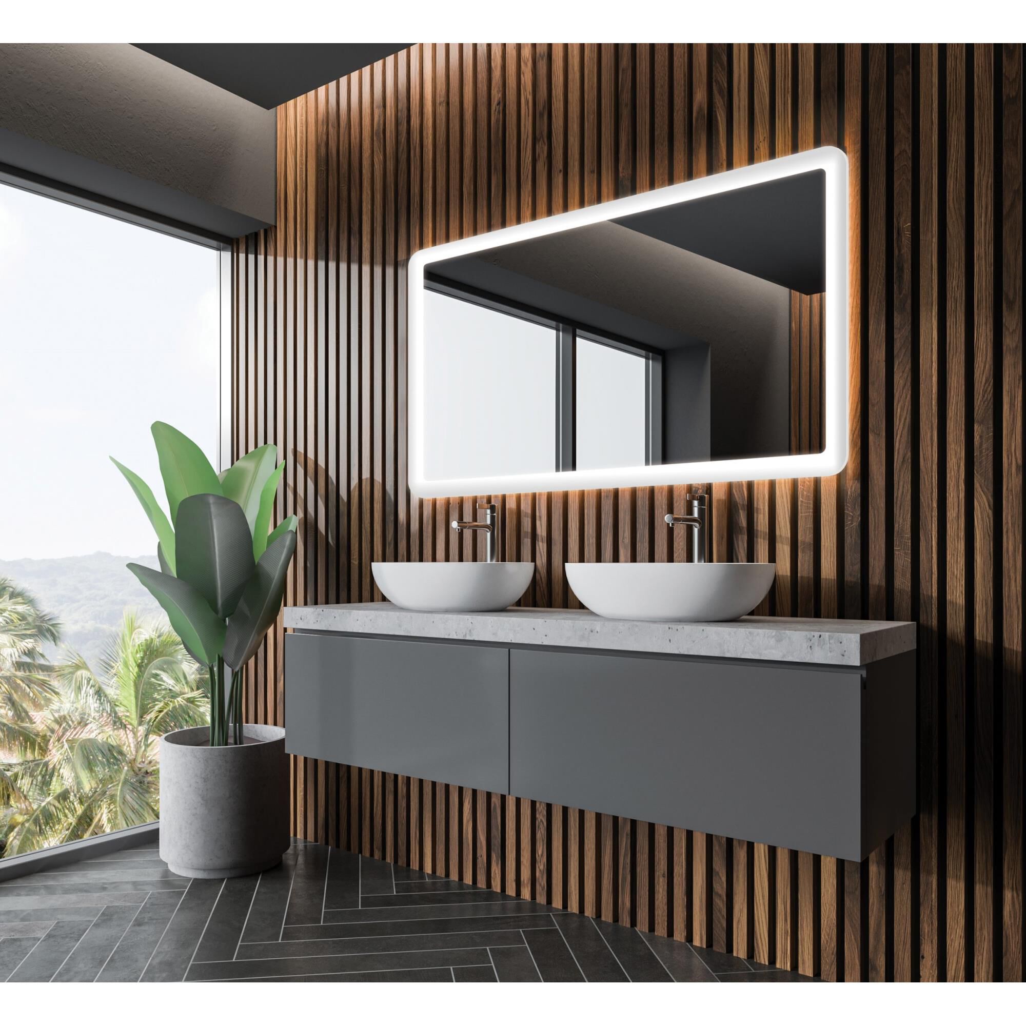 Eyla with Keen LED Lighted Mirrors by Electric Mirror