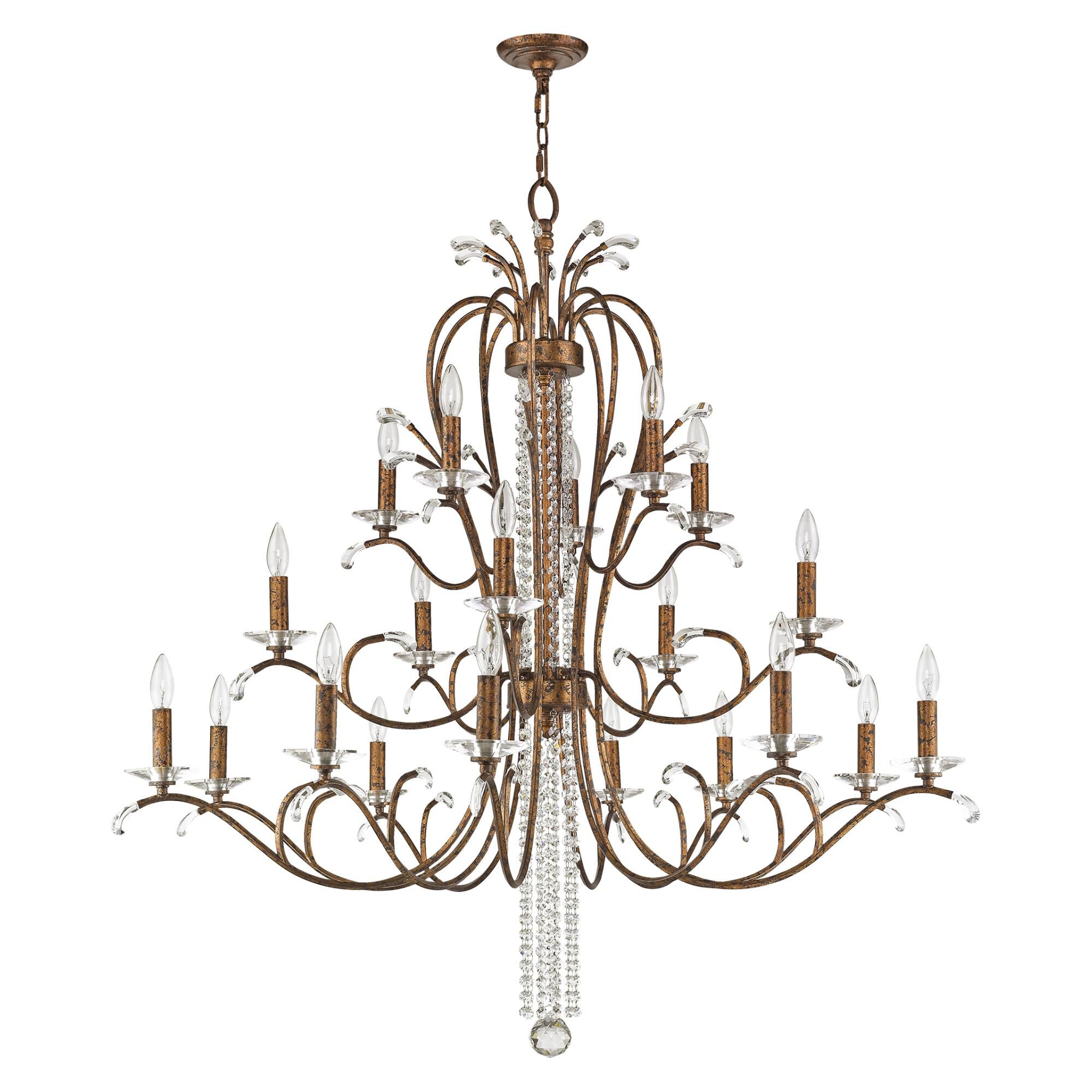 Shown in Hand Applied Venetian Golden Bronze finish and Clear crystal