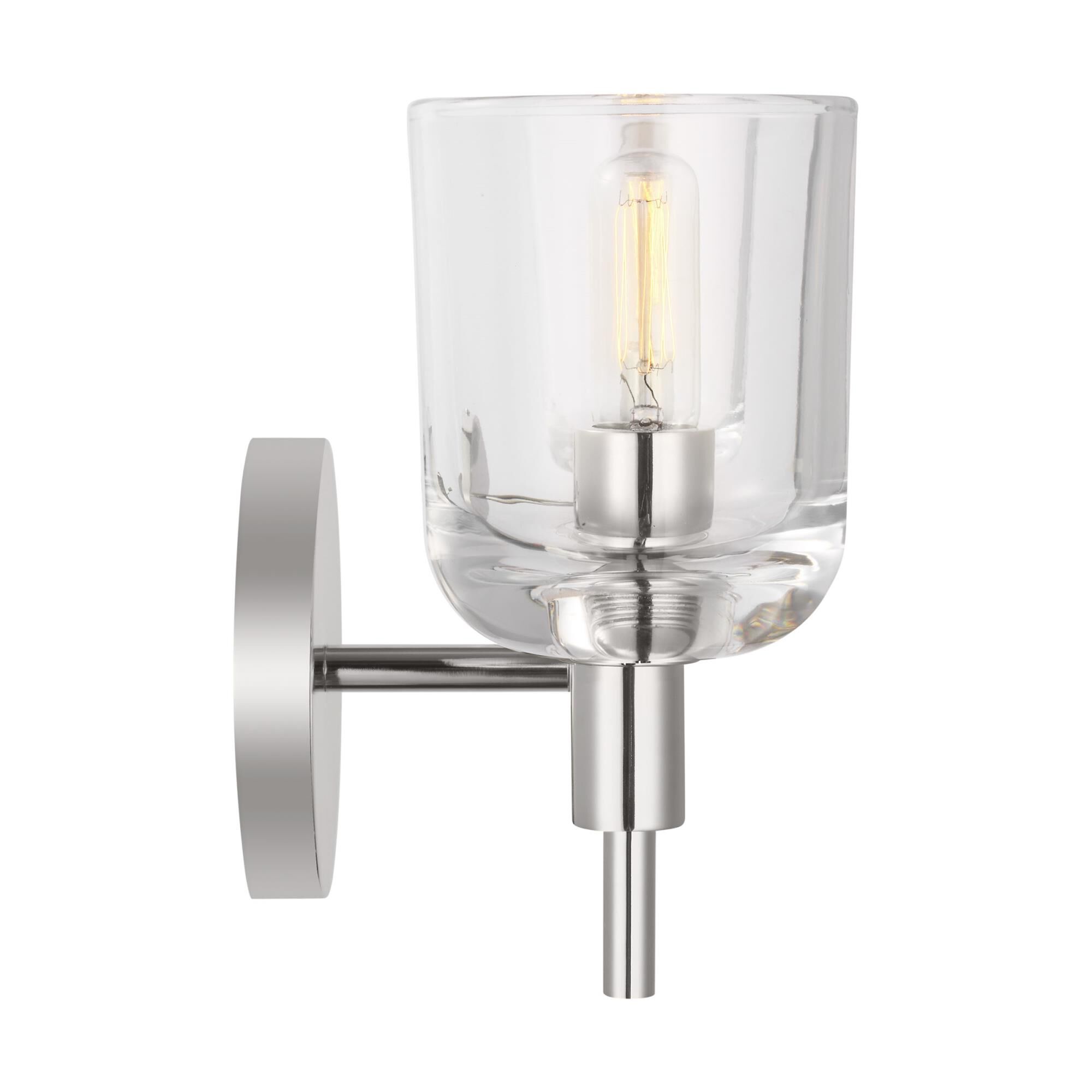 Shown in Polished Nickel finish and Clear glass