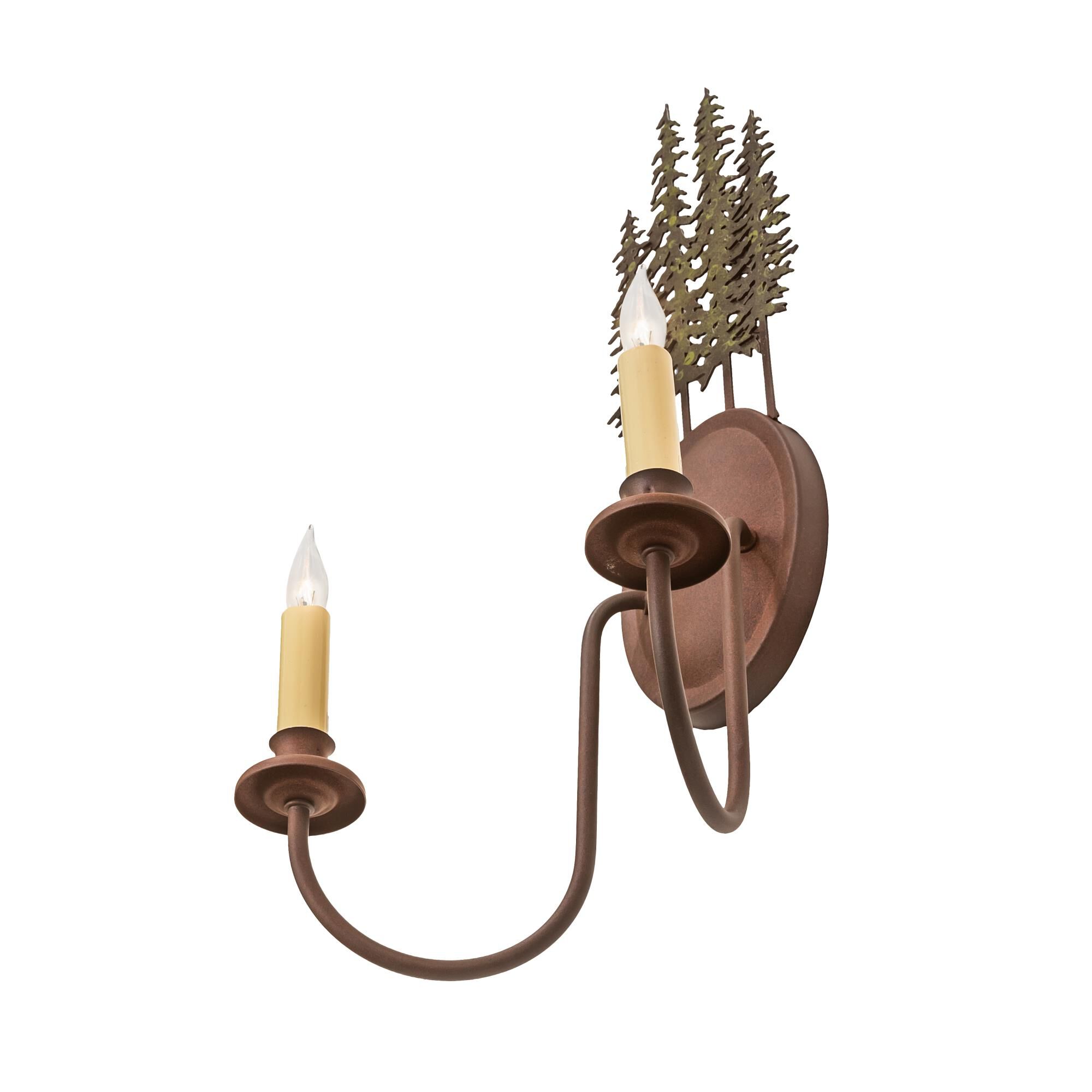 Shown in Rust Finish finish and Green glass