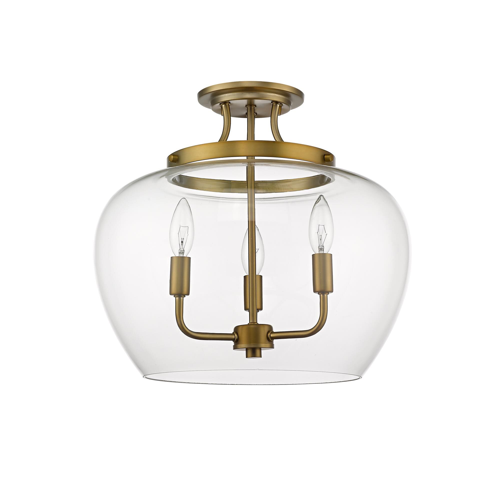 Shown in Olde Brass finish and Glass shade